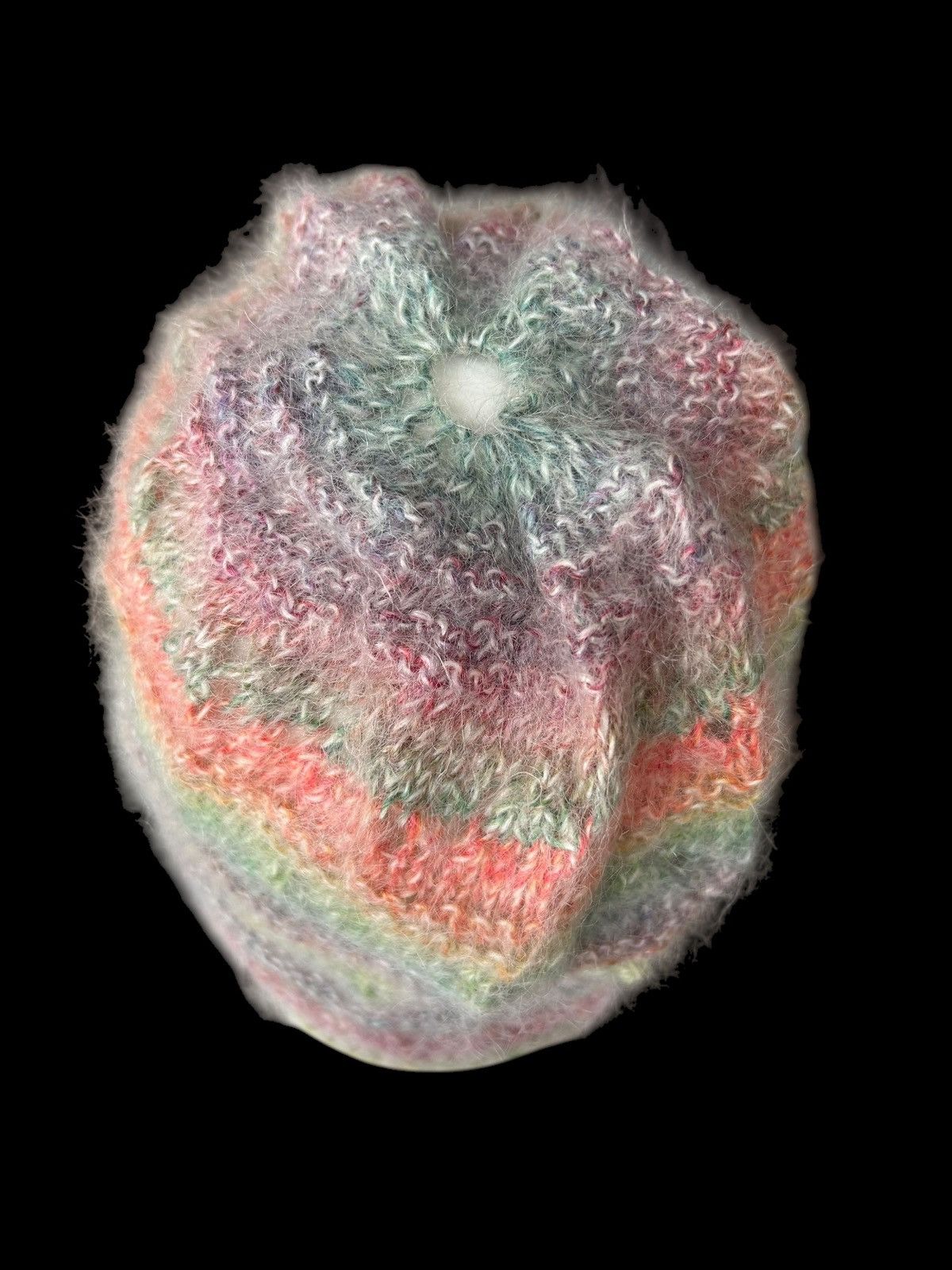 Japanese Brand × Kapital × Vintage Crochet Knitted Handmade Fur Hairy Rare Beanie Hats ☠️☠️ Size ONE SIZE - 2 Thumbnail