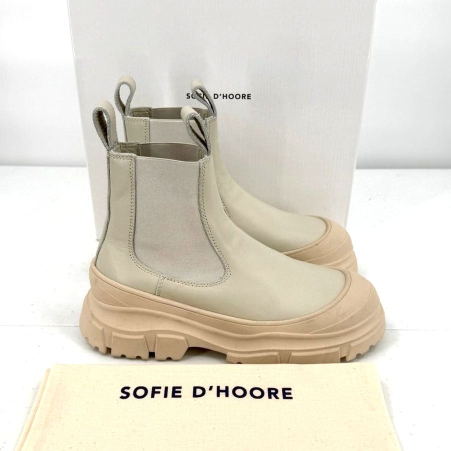 SOFIE D'HOORE NEW Sofie D'Hoore Fabulous Rubber Chelsea Leather Boots Size US 7 / IT 37 - 1 Thumbnail