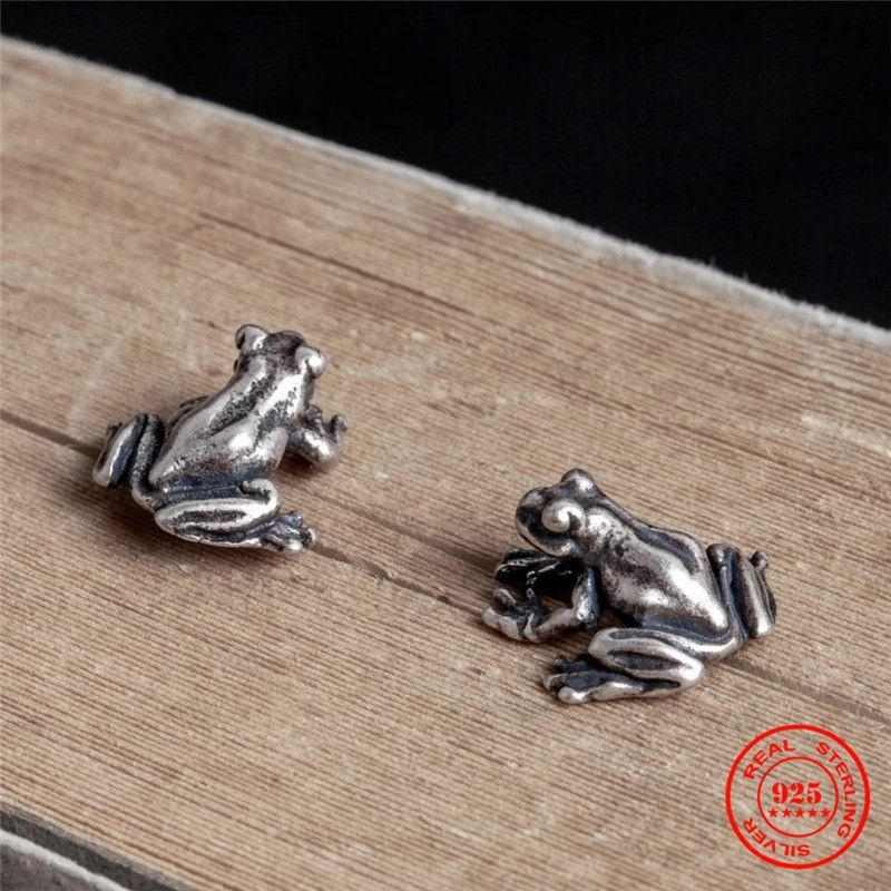 Jewelry Cute Froggies Stud Earrings 925 Sterling Charm Earring Gift Size ONE SIZE - 2 Thumbnail