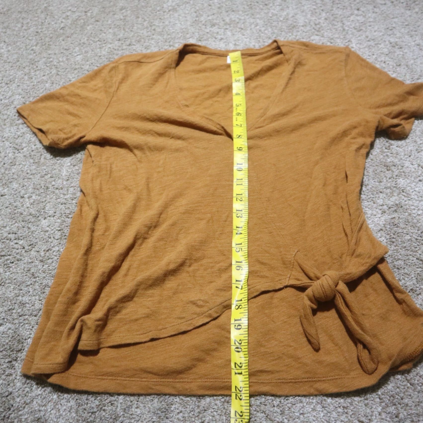 Old Navy Old Navy Shirt Women's XS V-Neck Short Sleeve Brown - Casual Knit T-Shirt Adults, Basic Stretchable Colorful City Style Size 26" / US 2 / IT 38 - 5 Thumbnail