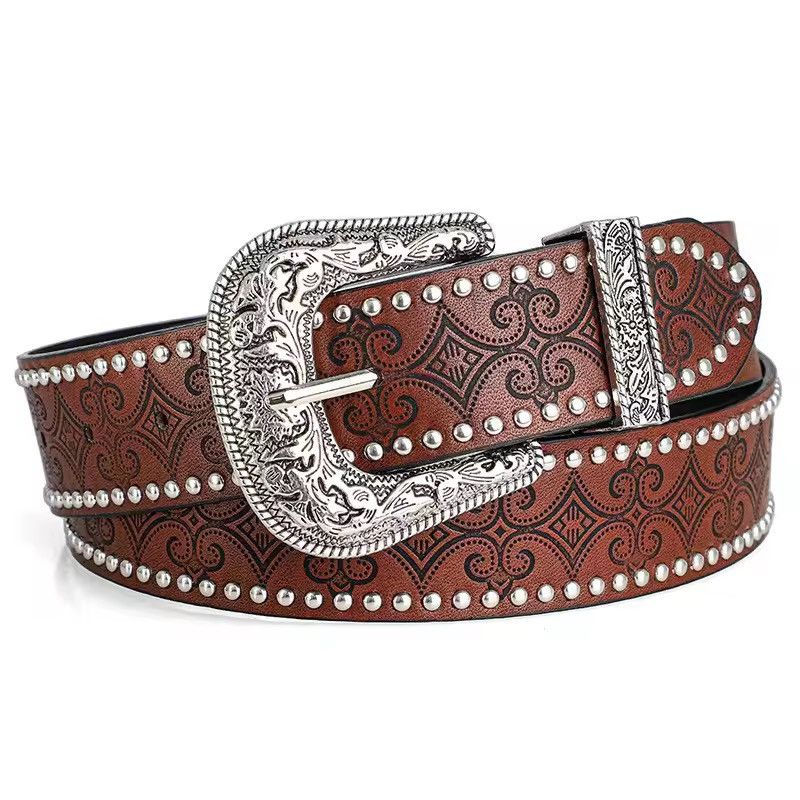 Japanese Brand Gothic Craved PU Leather Belt Size ONE SIZE - 2 Thumbnail