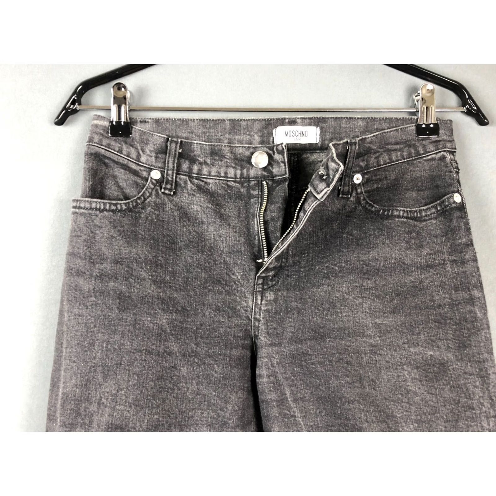 Moschino Moschino Jeans Gray Women Regular Size 29 Sequin Embelished Cotton Elastane Flared Inseam 33.3" 13.8" Waist Hip Pockets Brand Moschino Size 29" - 5 Thumbnail