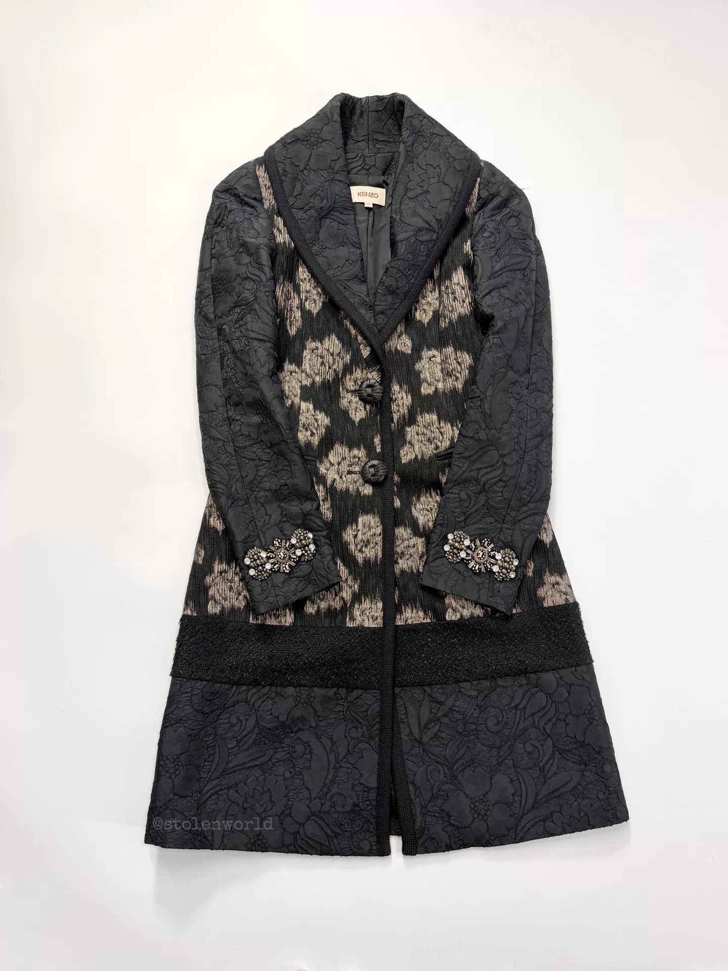 Kenzo Kenzo Jacquard Beaded Cuff Overcoat Size XS / US 0-2 / IT 36-38 - 5 Thumbnail