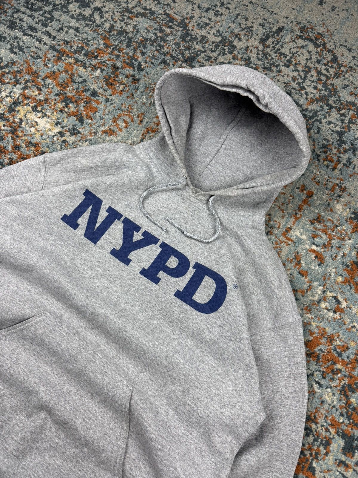 Vintage Vintage Y2K NYPD spellout baggy boxy hoodie heather grey Size US M / EU 48-50 / 2 - 4 Thumbnail
