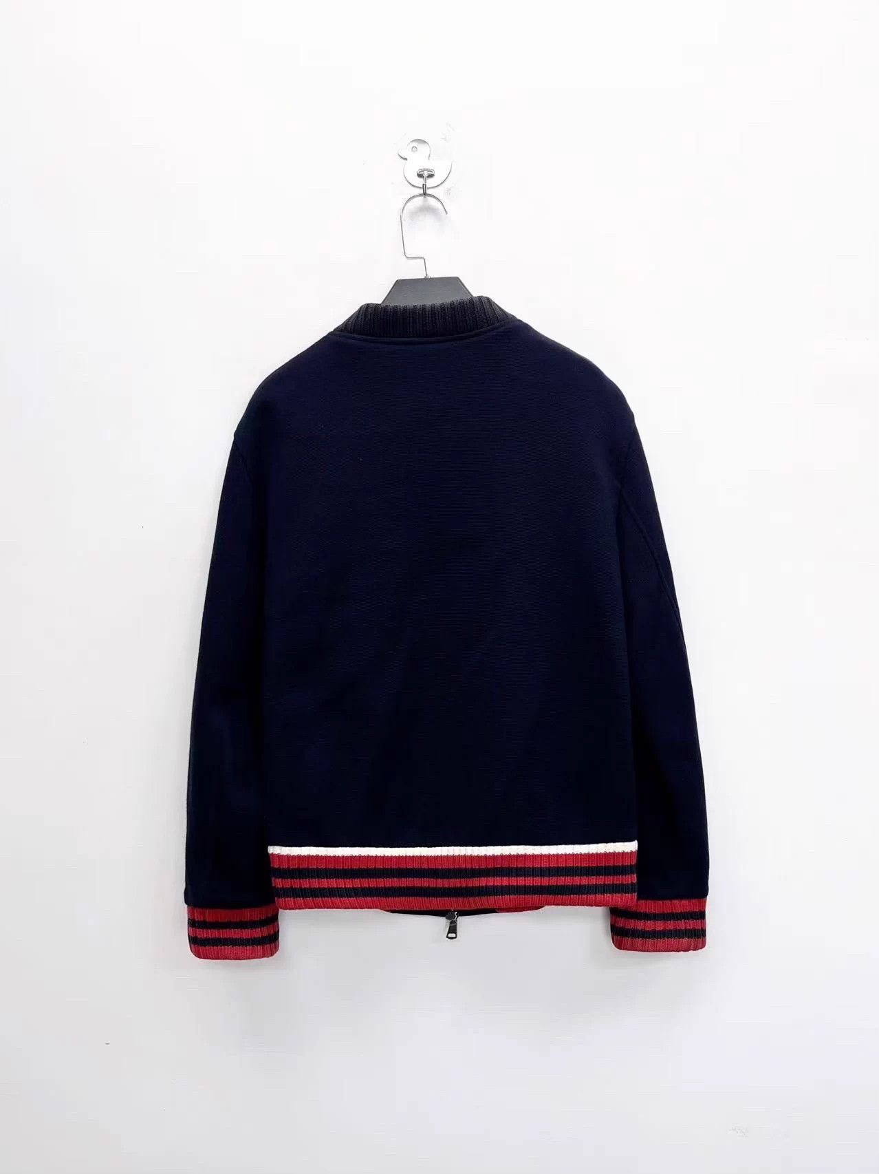 Gucci Gucci Navy Embroidered Bee Striped Webbing Jacket Size US M / EU 48-50 / 2 - 2 Thumbnail
