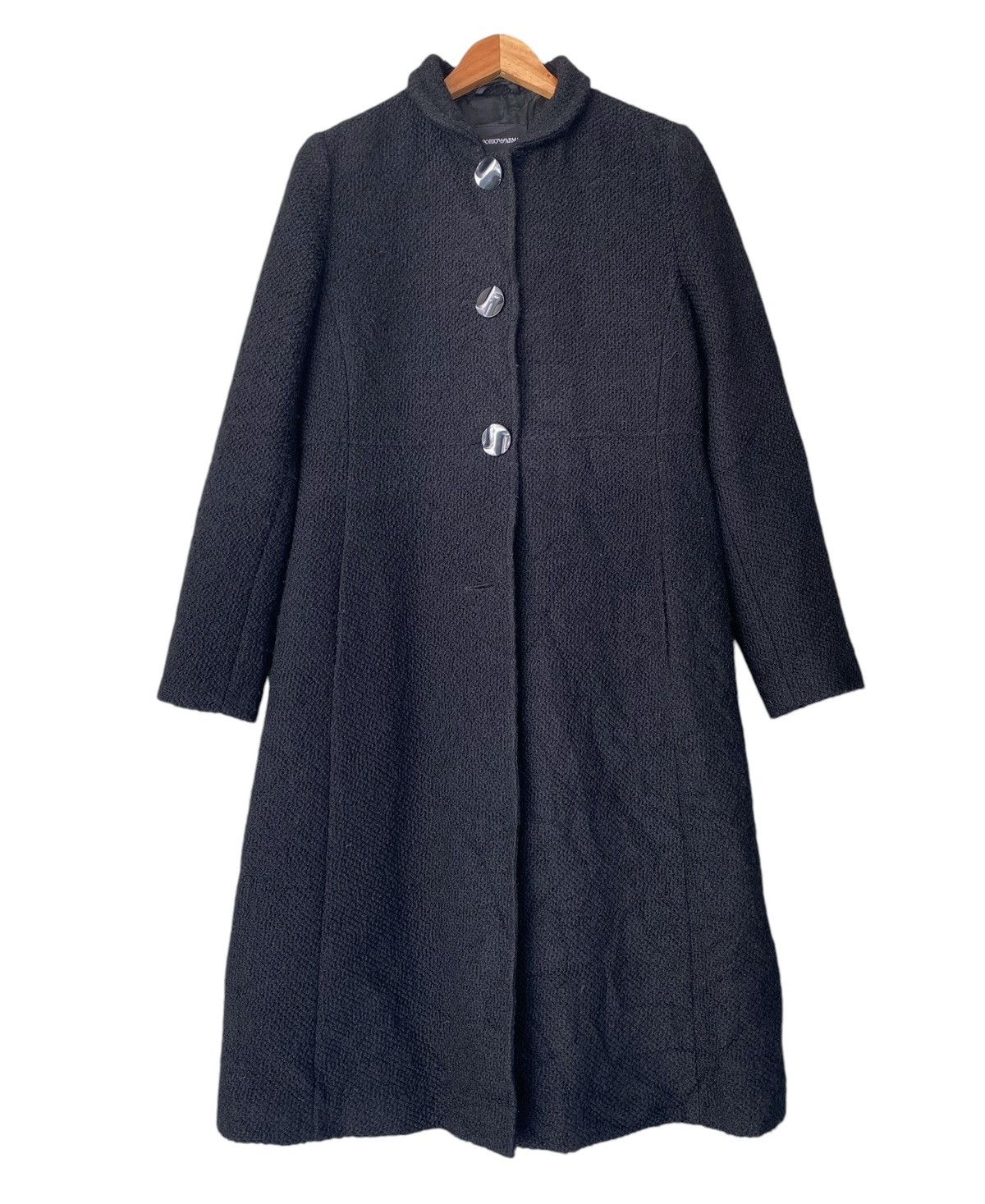Giorgio Armani Archival Clothing Black EMPORIO ARMANI Button Parka Size S / US 4 / IT 40 - 1 Thumbnail