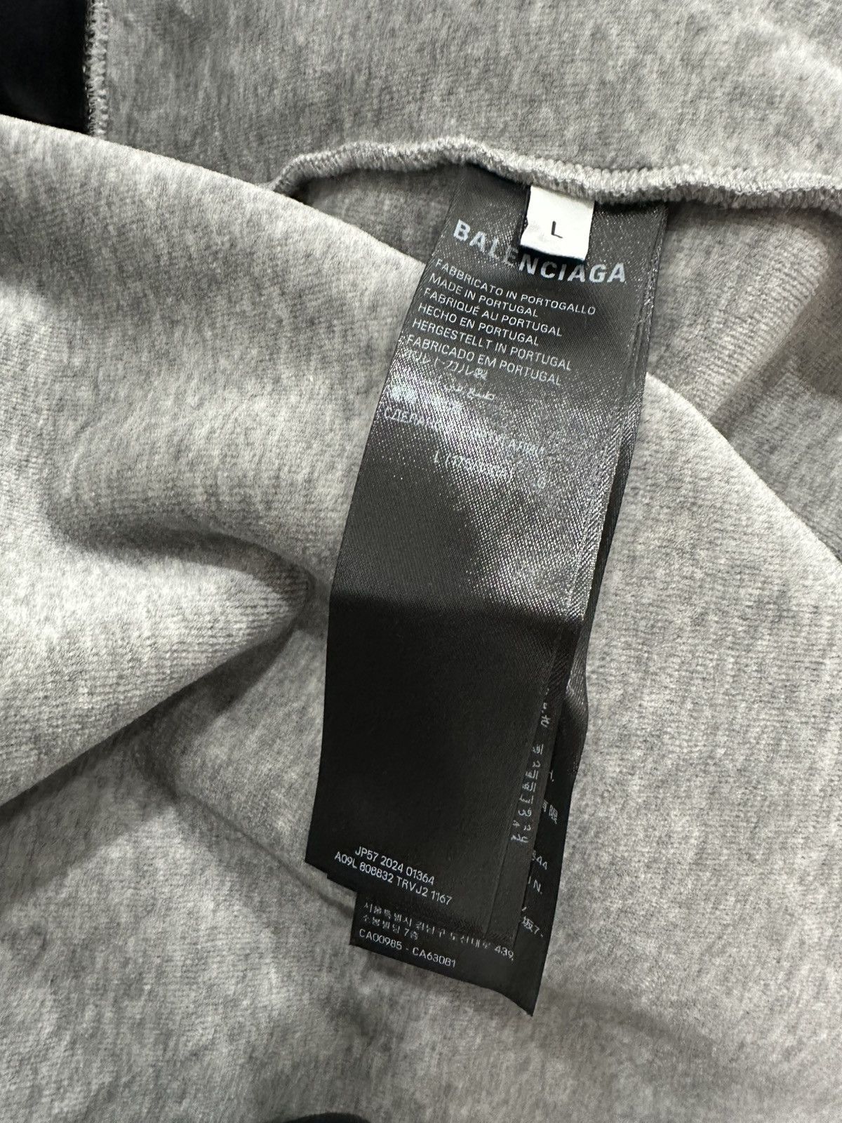 Balenciaga Balenciaga Loop Sports Icon Grey Black Zip Hoodie Size US L / EU 52-54 / 3 - 6 Thumbnail