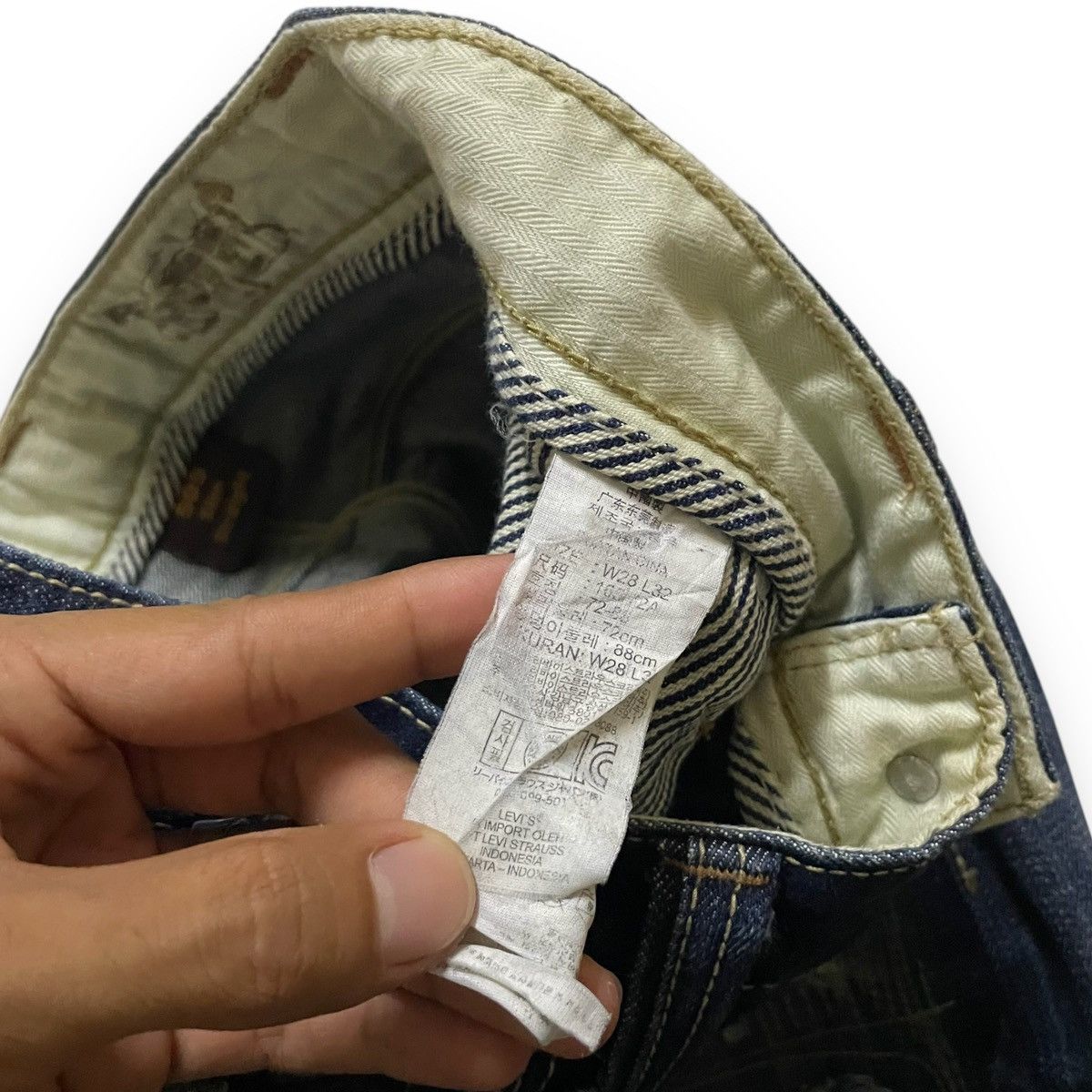 Samurai Jeans ORIGINAL LEVIS 505 BORO BORO KAPITAL DESIGN (28×37) Size US 28 / EU 44 - 7 Thumbnail