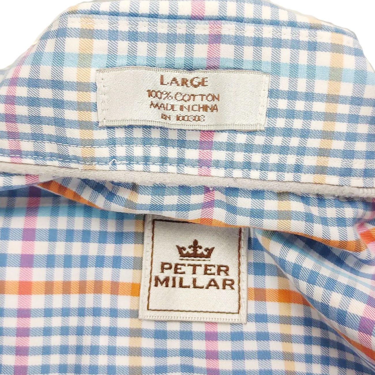 Peter Millar Peter Millar Blue Plaid Check Long Sleeve Button Down Shirt Size US L / EU 52-54 / 3 - 3 Thumbnail