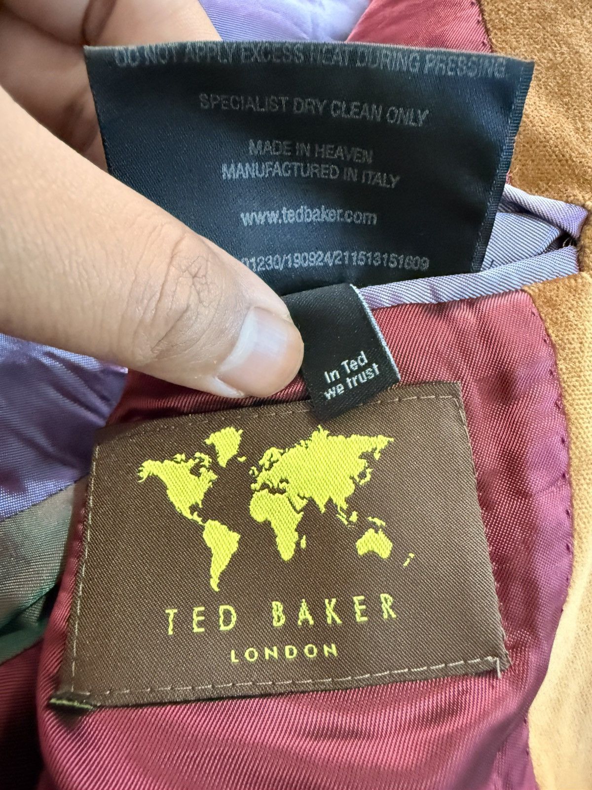 Ted Baker Ted Baker Brown Suede Jacket Size 38R - 10 Thumbnail