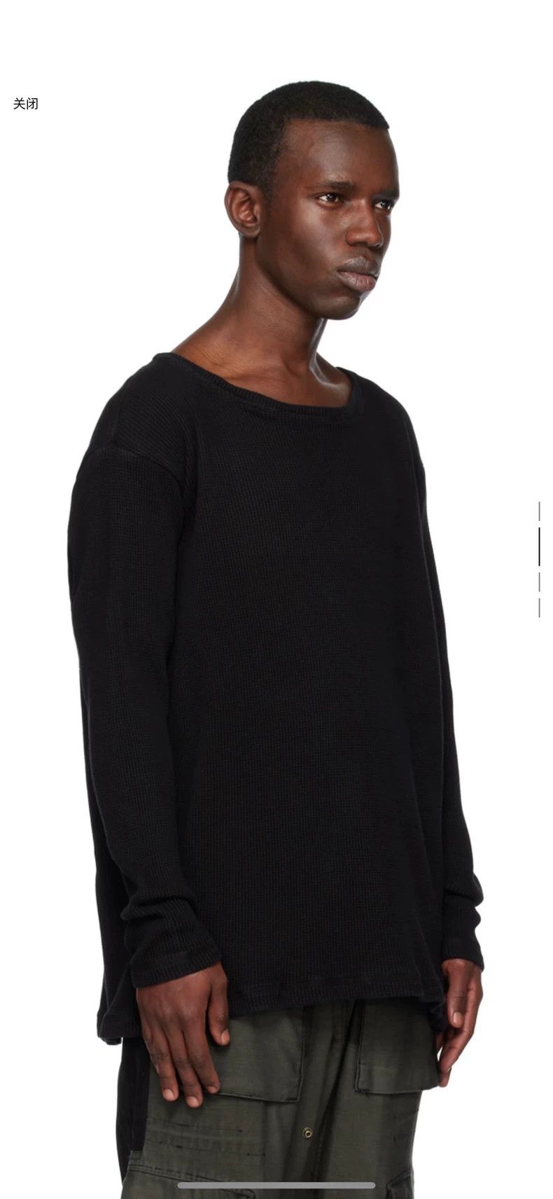 Greg Lauren Greg Lauren size3 Black Waffle Long Sleeve Size US L / EU 52-54 / 3 - 2 Thumbnail