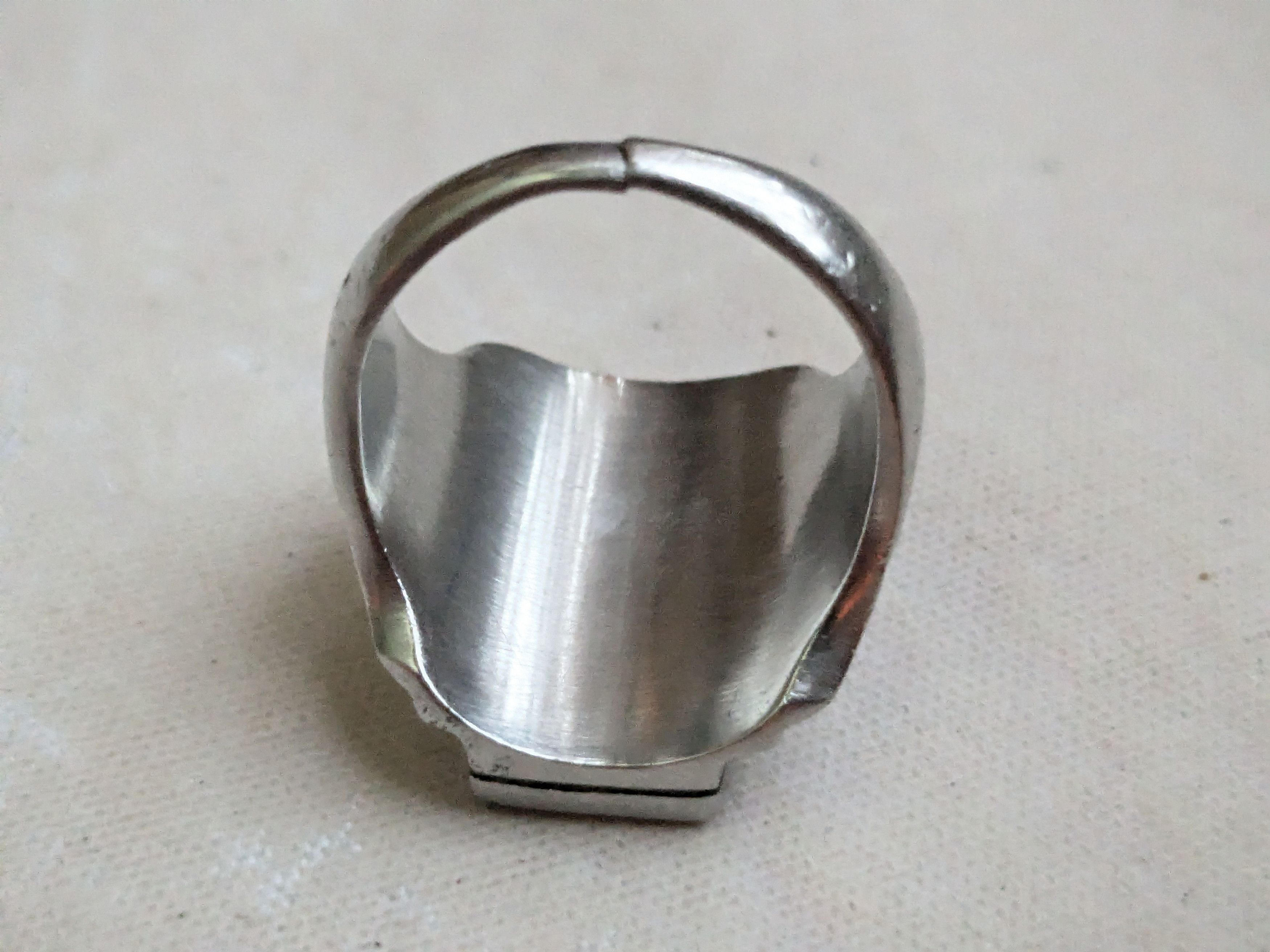 Sterling Silver Vintage Sterling Silver Signet Ring 9 Rectangle Size ONE SIZE - 11 Thumbnail