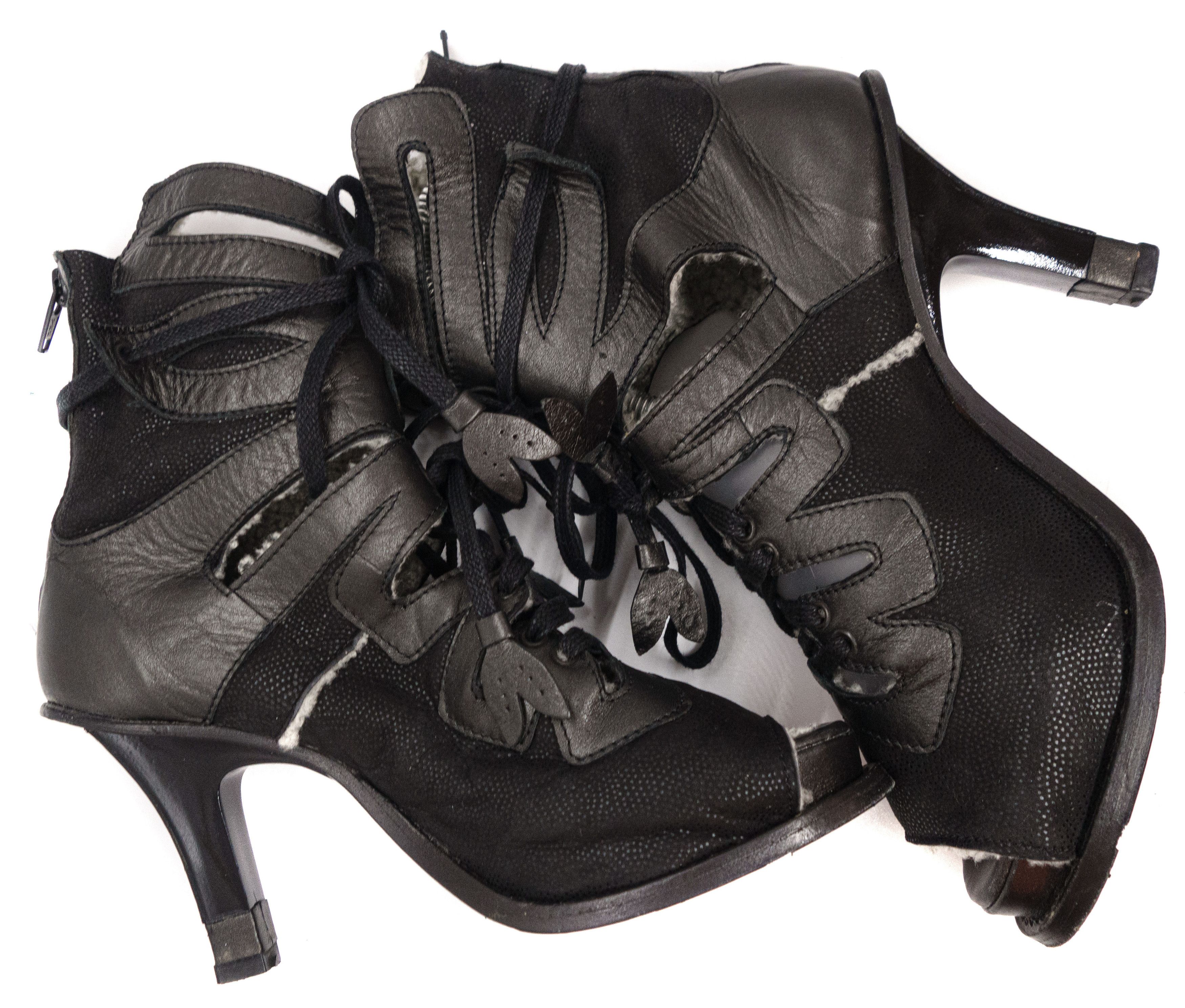 Marithe + Francois Girbaud 00S Gladiator Healed Leather Boots Vintage Size US 6.5 / IT 36.5 - 5 Thumbnail