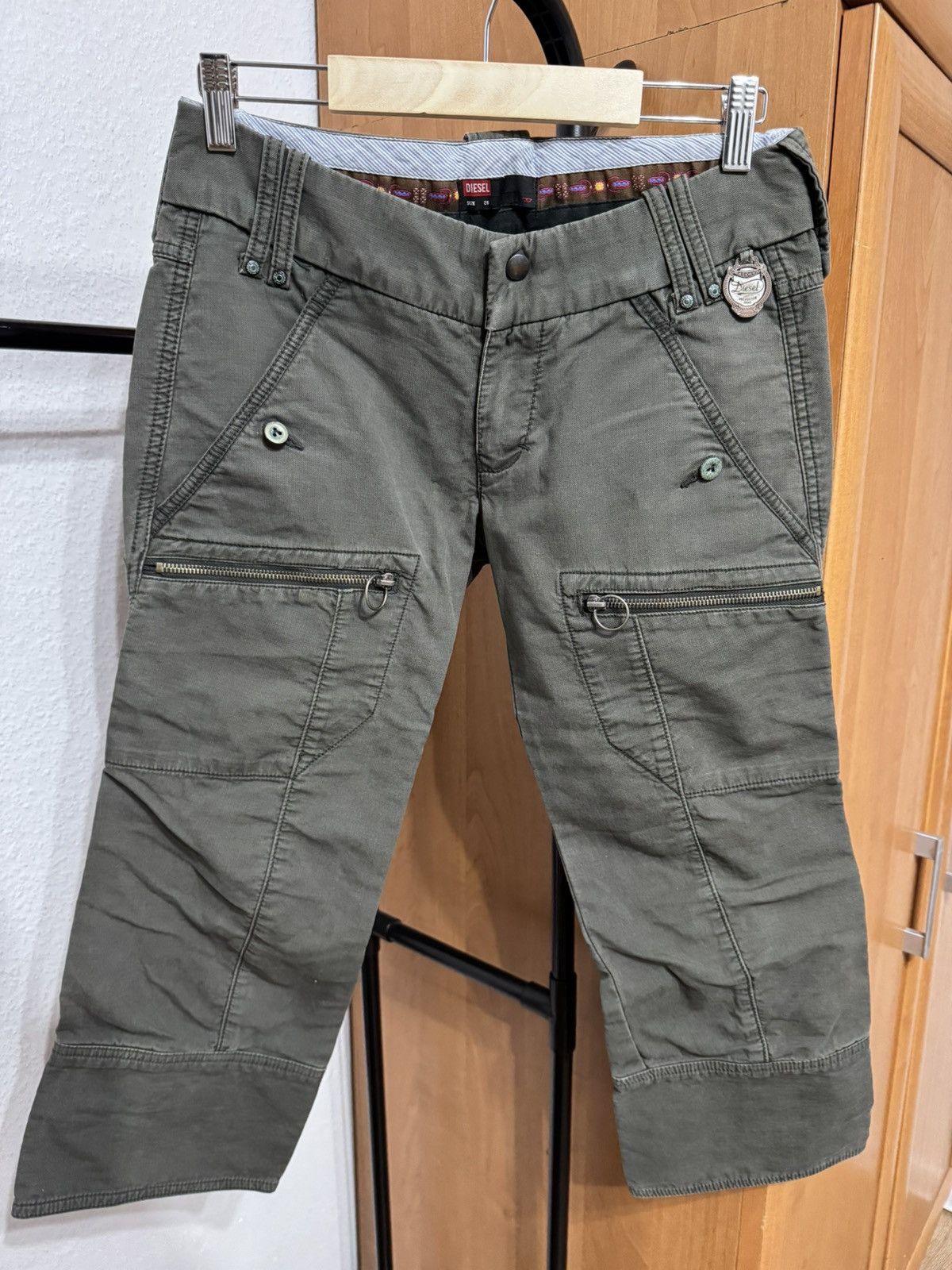 Diesel DIESEL Vintage Y2K Low-Rise Cropped Cargo/Biker Pants Size 26" / US 2 / IT 38 - 3 Thumbnail