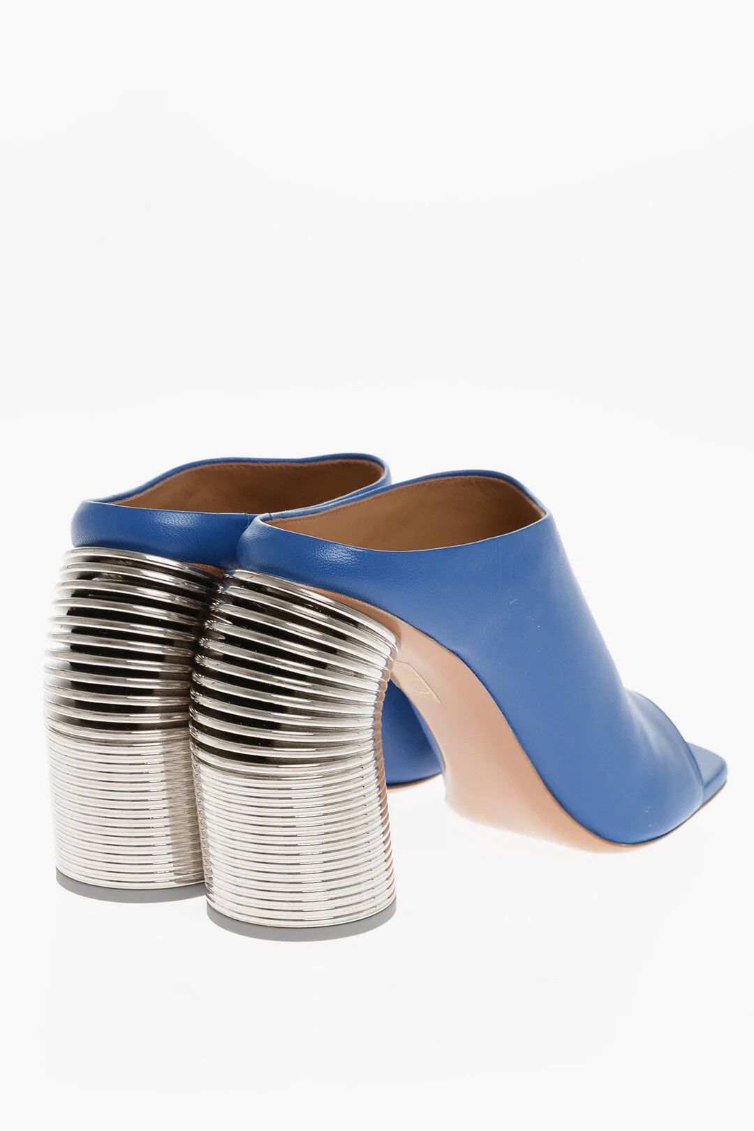 Off-White og1mm0426 Leather Open-Toe Mules in Blue Size US 7 / IT 37 - 3 Thumbnail
