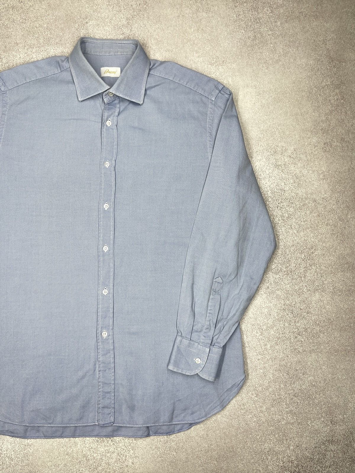 Brioni Brioni Oxford Button Up Shirt Blue Made in Italy Size US XL / EU 56 / 4 - 3 Thumbnail