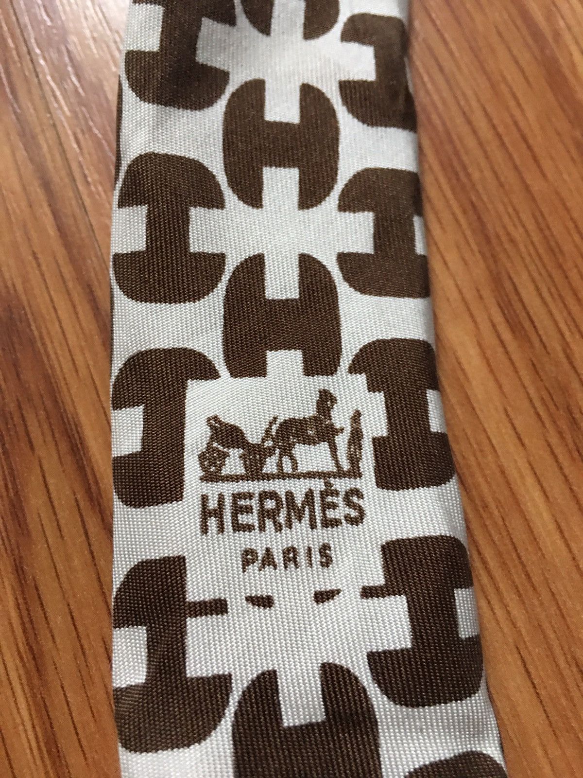 Hermes HERMES Paris Vintage Logo H Monogram 213 FA Silk Mens Tie Size ONE SIZE - 5 Thumbnail