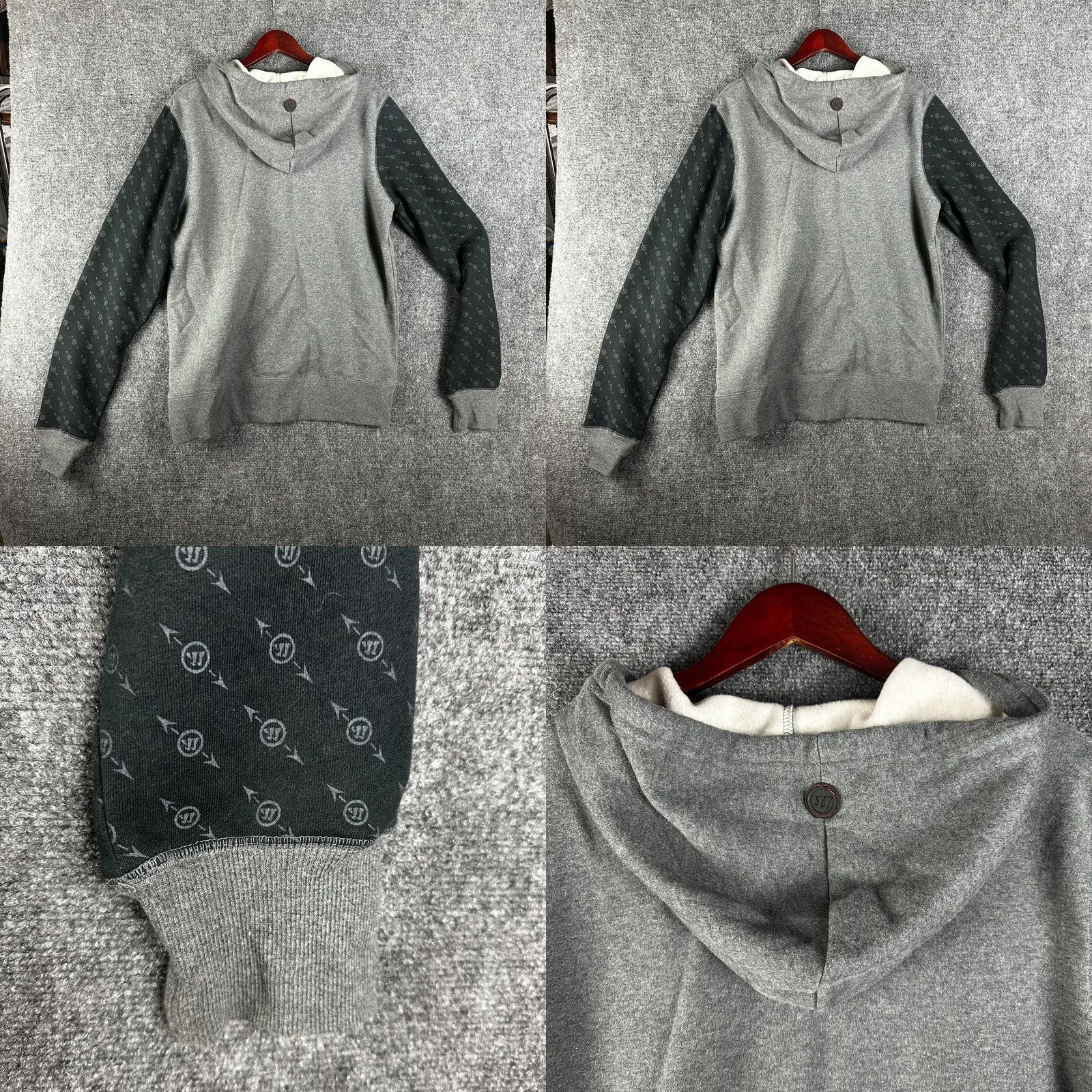 KangaROOS Warrior Hoodie Mens L Gray Black Kangaroo Pockets Full Zip Logo Size US L / EU 52-54 / 3 - 8 Thumbnail