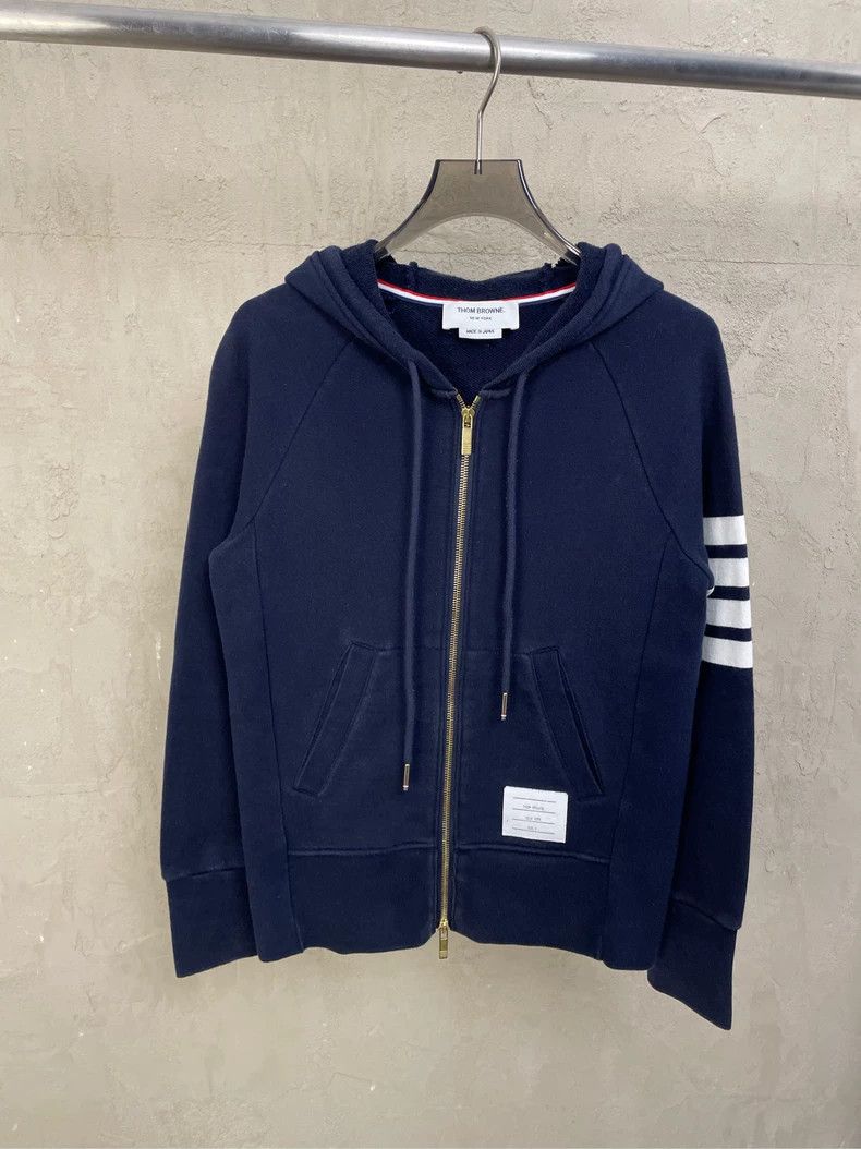 Thom Browne Thom browne Dark blue four-striped zipper jacket 2504-Nexta Size US XS / EU 42 / 0 - 1 Thumbnail