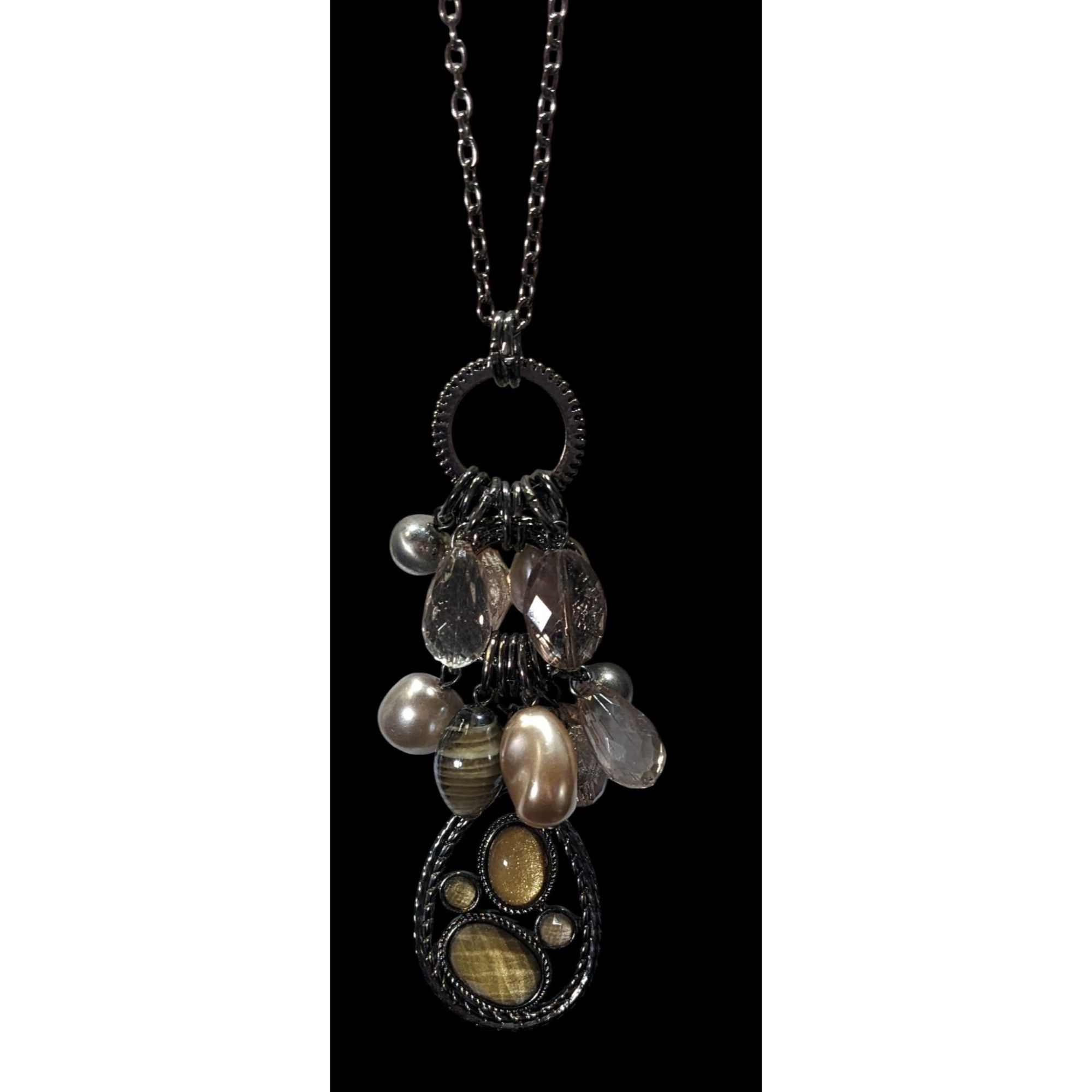 Other NY Y2K Glam Yellow And Silver Tone Cluster Pendant Necklace Size ONE SIZE - 2 Thumbnail