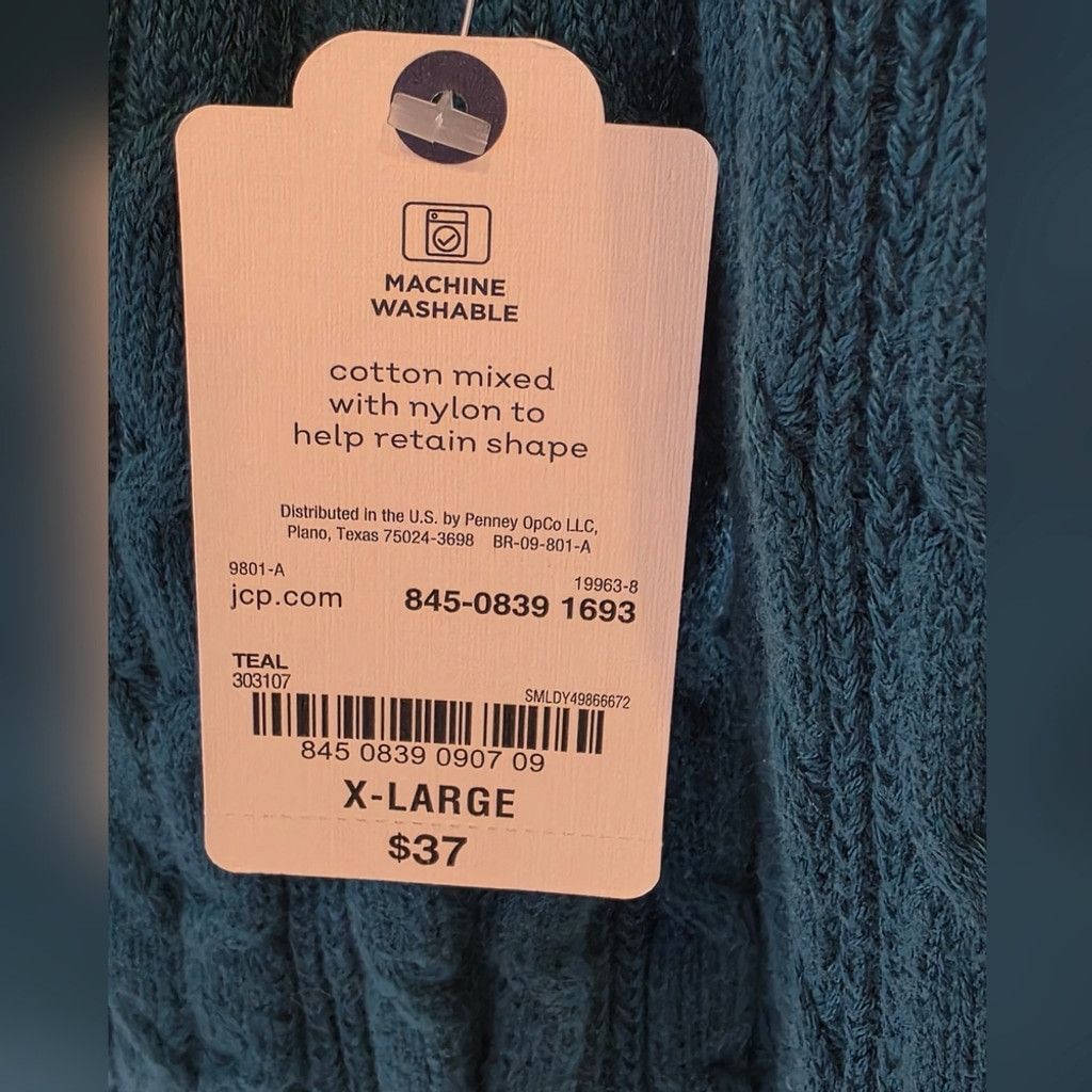 St. Johns Bay St. Johns Bay Teal Cable Knit Sweater NWT Size XL / US 12-14 / IT 48-50 - 5 Thumbnail