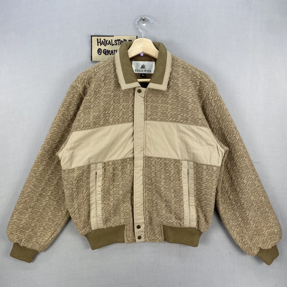 Aran Isles Knitwear Vintage Y2k knitwear Bomber Jacket By Kings Well Size US M / EU 48-50 / 2 - 1 Thumbnail