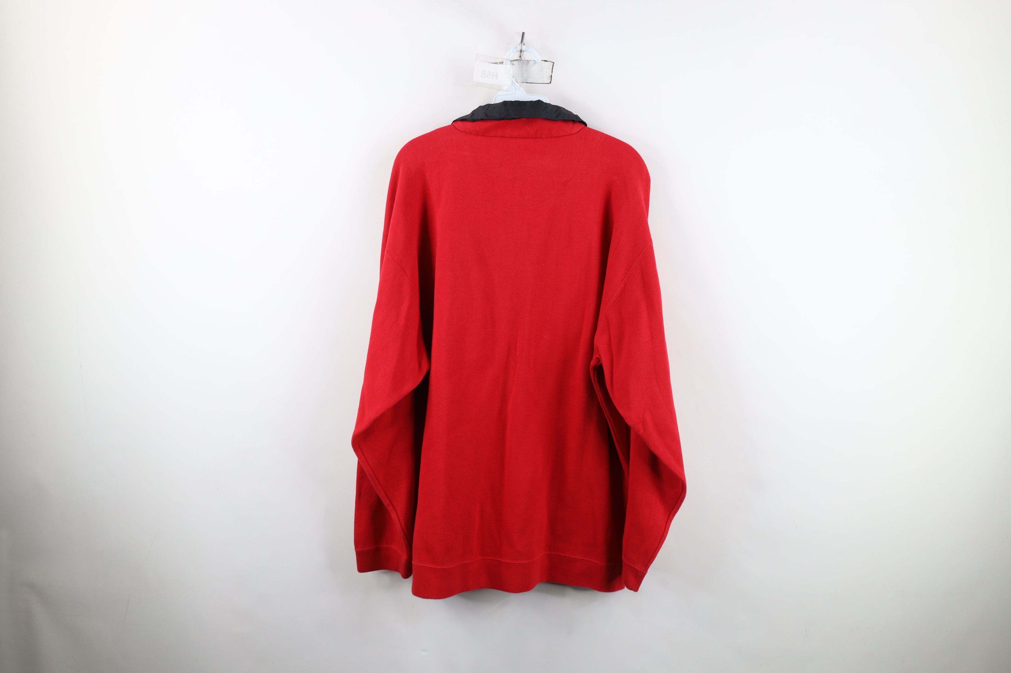 Columbia Vintage 90s Columbia Heavy Ribbed Knit Half Zip Sweater Red Size US L / EU 52-54 / 3 - 12 Thumbnail