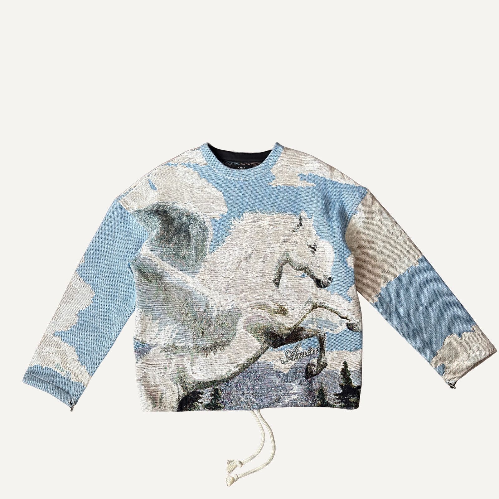 Amiri Size M - Amiri Men's Pegasus Tapestry Knit Logo Crewneck Size US M / EU 48-50 / 2 - 1 Thumbnail