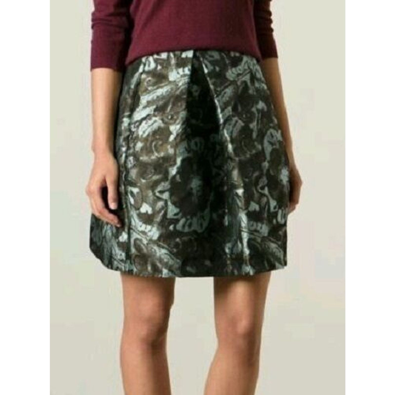 Pinko New Pinko Ortrugo Jacquard Abstract Mini Skirt Size 2 $194 Size 26" / US 2 / IT 38 - 1 Thumbnail