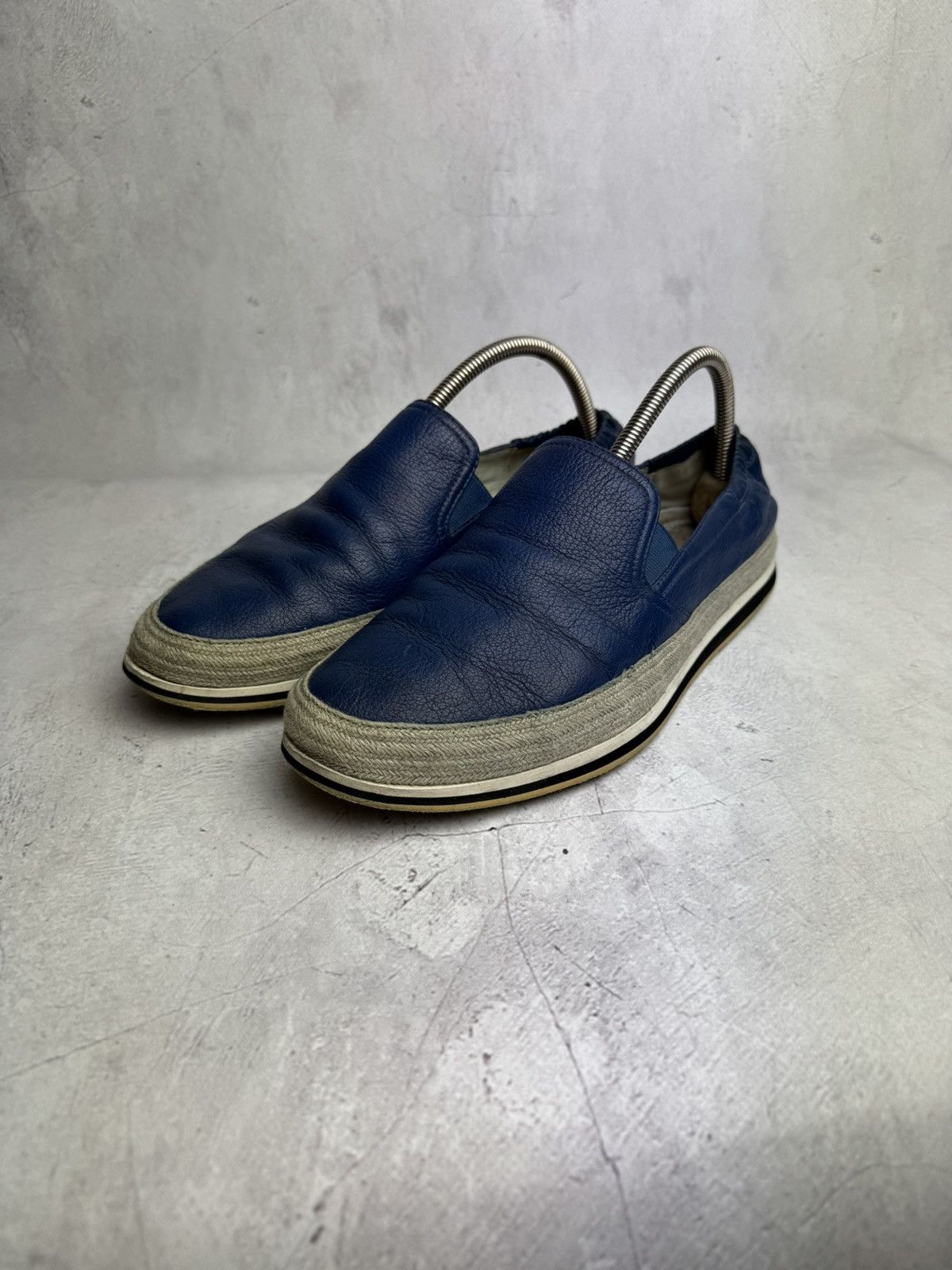 Prada × Vintage Prada Slip On Espadrille Loafers Blue Leather Men’s Size US 9 / EU 42 - 2 Thumbnail