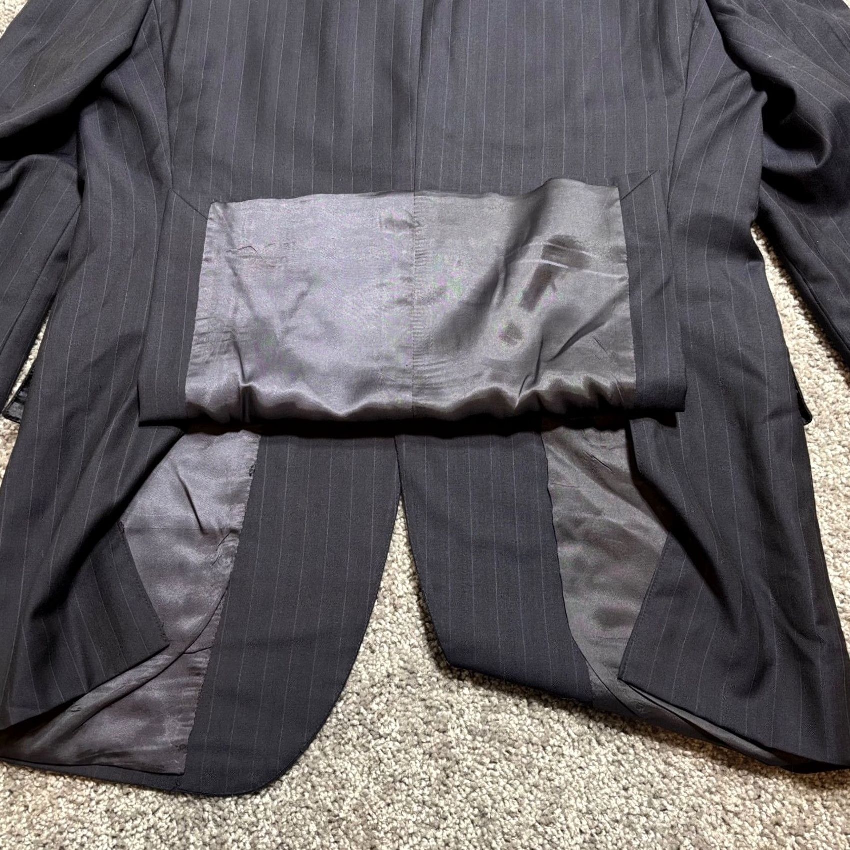 Ermenegildo Zegna Ermenegildo Zegna Trofeo Blazer Men’s 44L Navy Chalk Stripe Wool USA Blazer Mom/Men’s Regular Long Coat Jacket Vintage No Size 44R - 4 Thumbnail