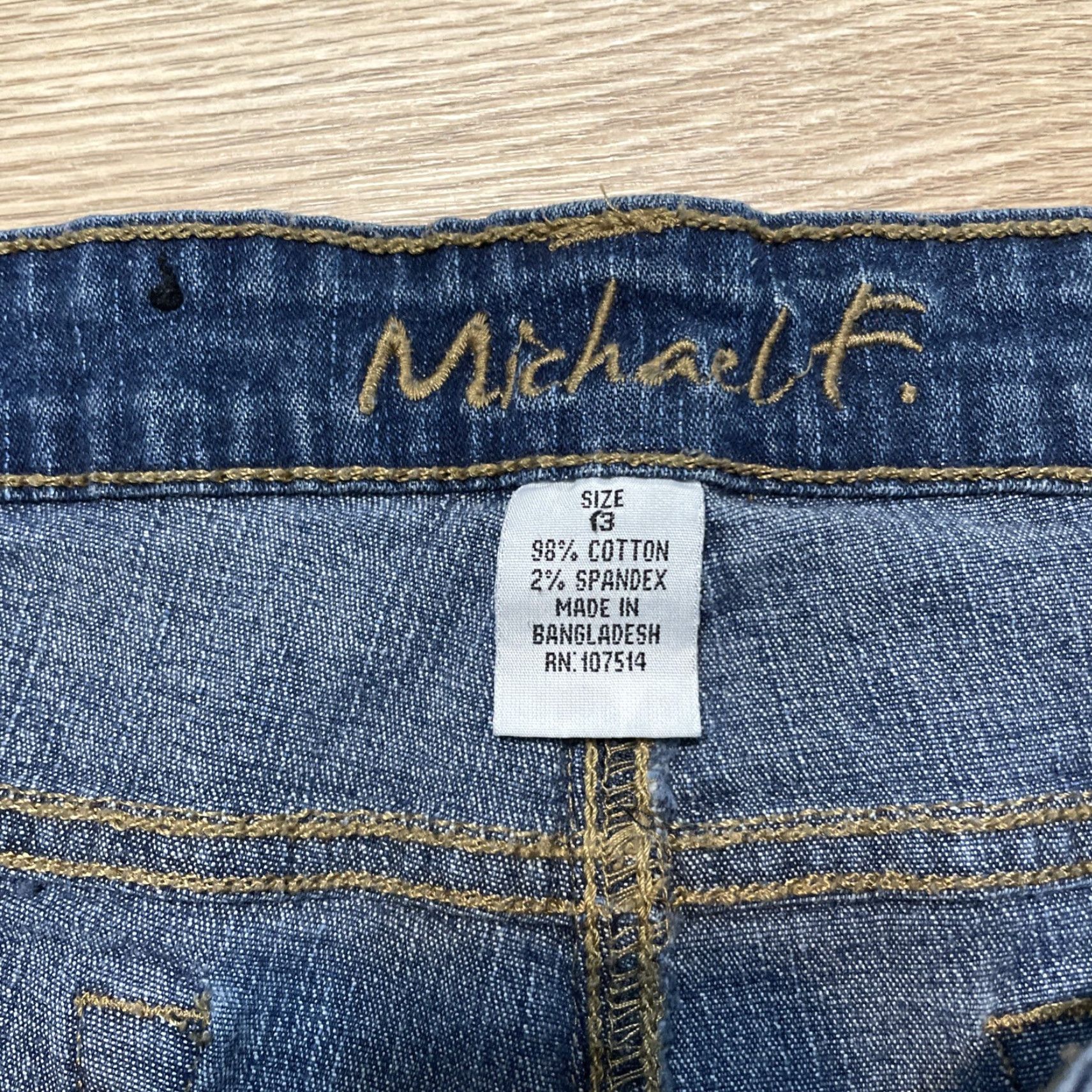 Denime VINTAGE Michael F. Bootcut Jeans Women Juniors Size 13 Blue Denim Stretch Size 34" / US 12 / IT 48 - 2 Thumbnail