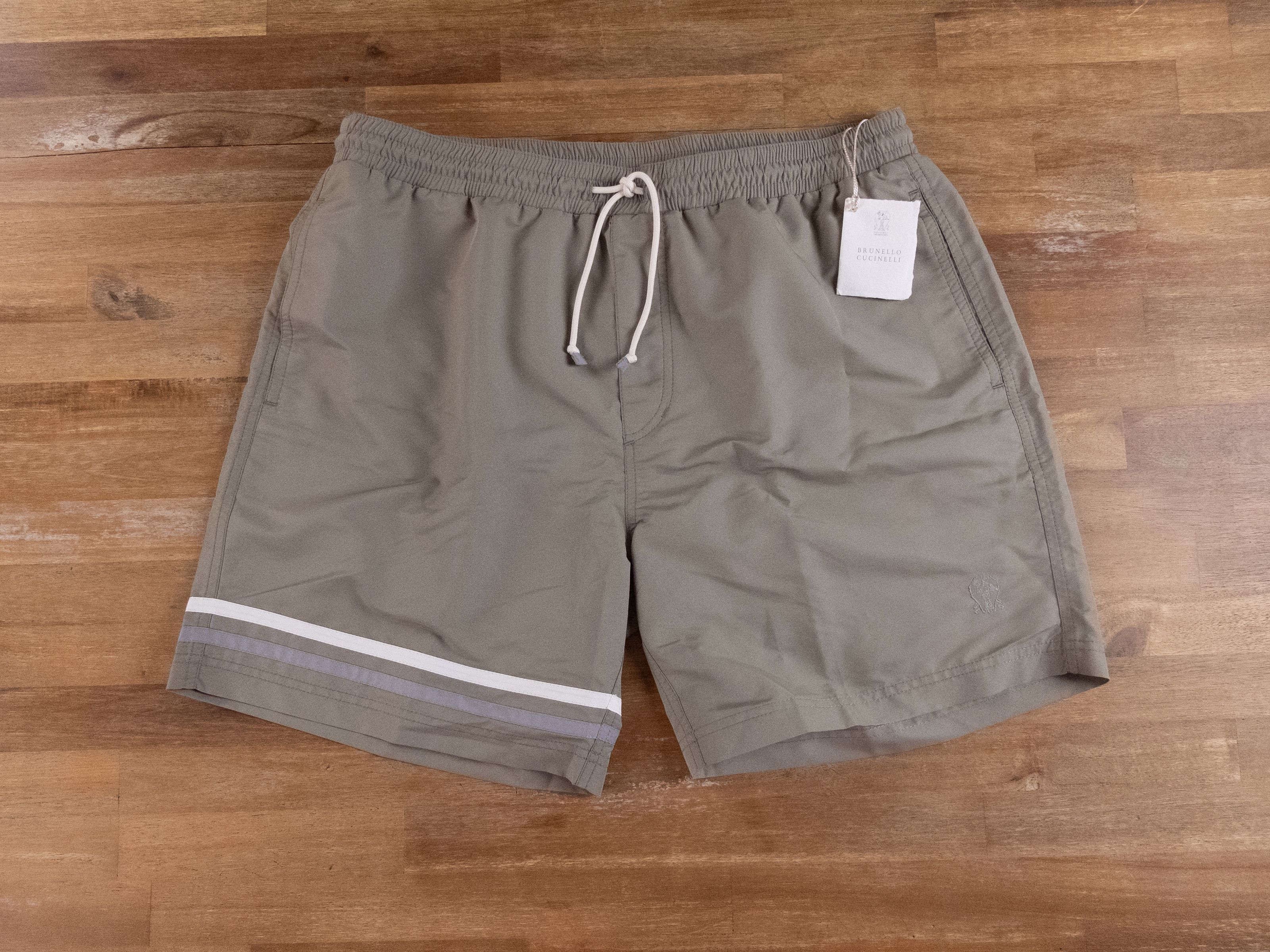 Brunello Cucinelli BRUNELLO CUCINELLI green logo embroidered swim shorts XL NWT Size US 36 / EU 52 - 5 Thumbnail