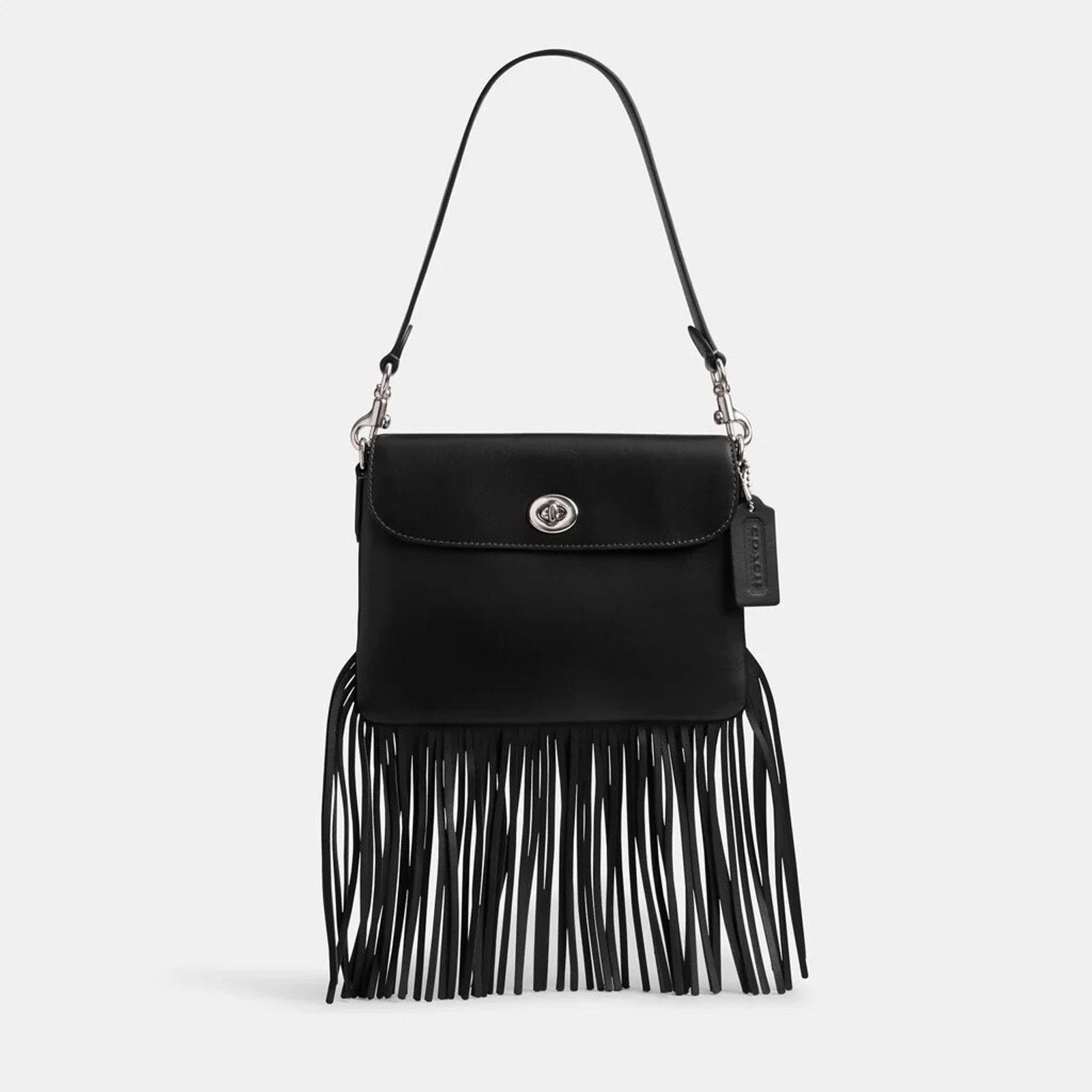 Coach NWT COACH 1964 Fringe Bag Glovetanned leather Black CU033 Size ONE SIZE - 5 Thumbnail