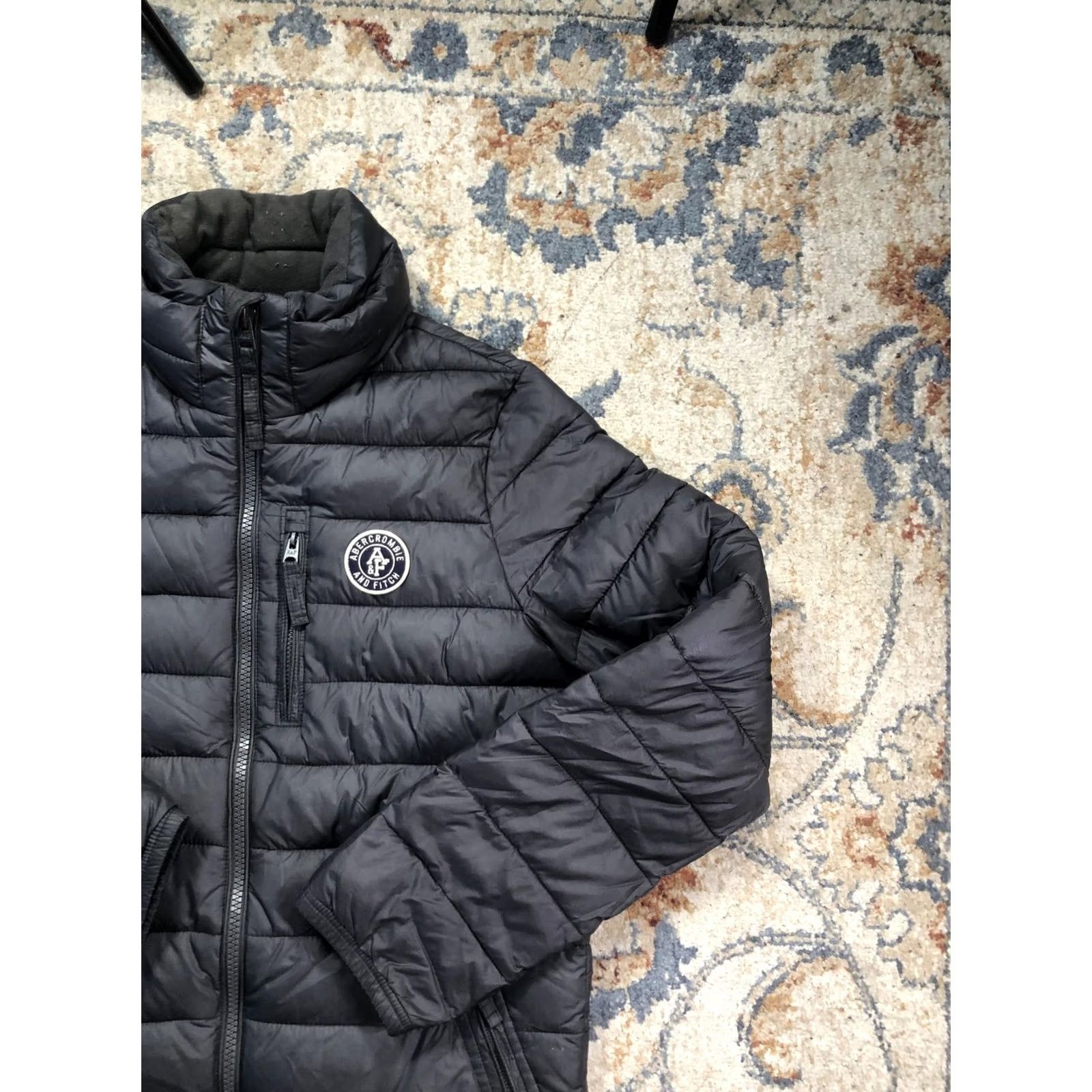Abercrombie & Fitch Abercrombie & Fitch Jacket Mens L Black Puffer Quilted Full Zip Insulated Size US L / EU 52-54 / 3 - 4 Thumbnail