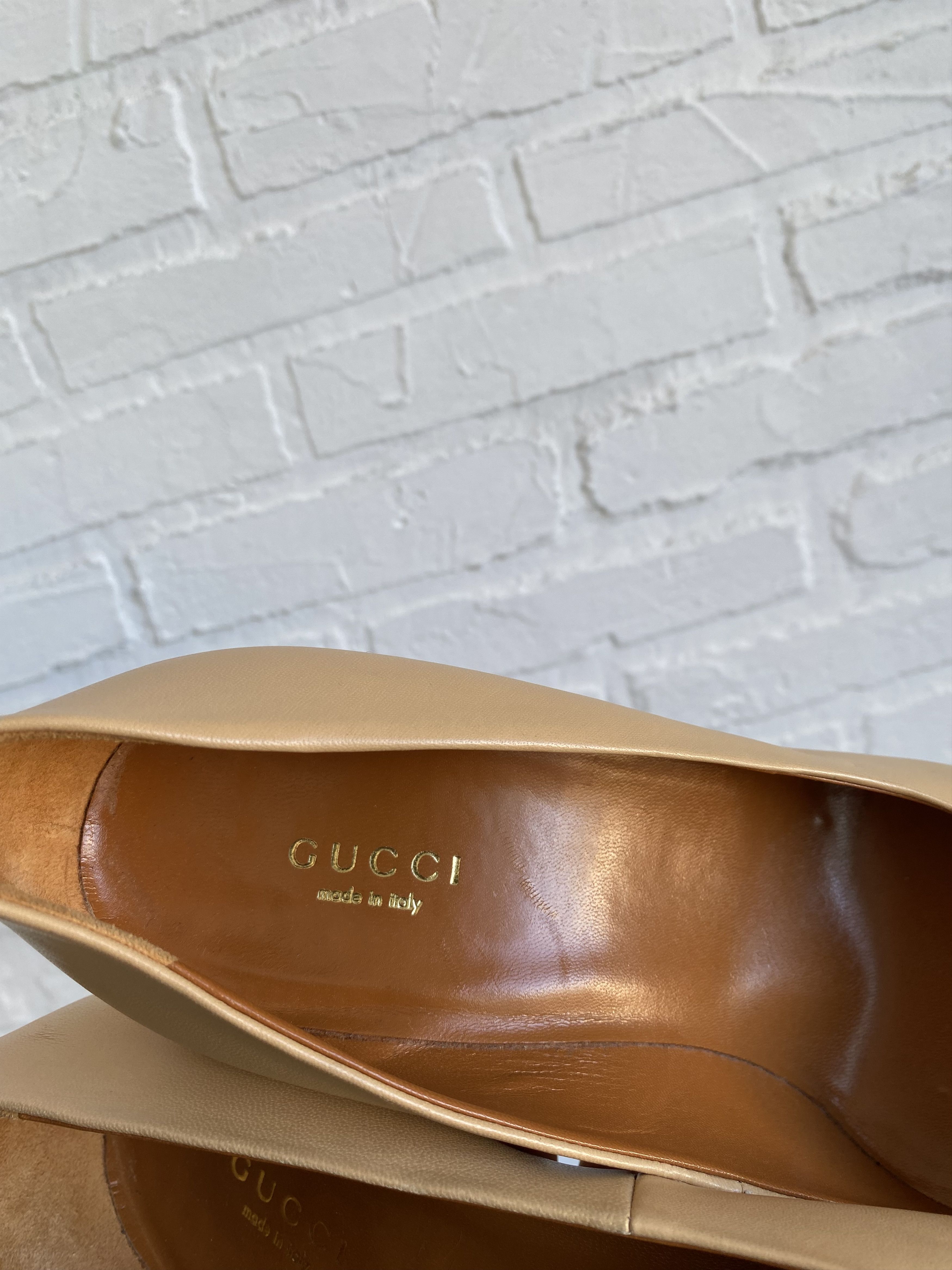 Gucci Gucci leather beige pumps Size US 7.5 / IT 37.5 - 3 Thumbnail