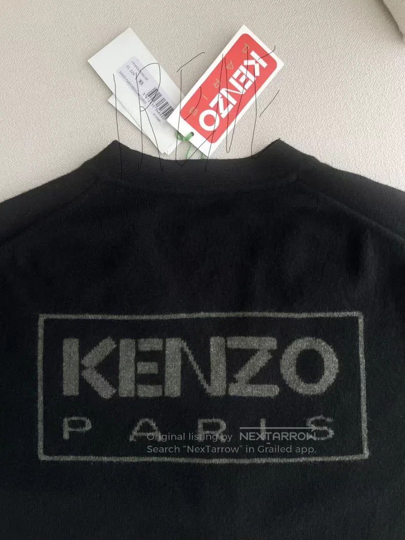 Kenzo Kenzo Haitang Flower Open Cardigan, Black V-Neck, Small Fl Size US XS / EU 42 / 0 - 7 Thumbnail