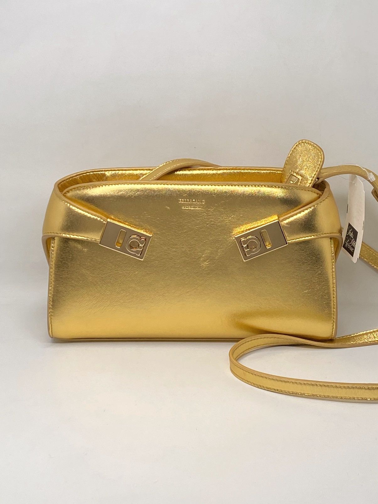 Salvatore Ferragamo Ferragamo Hug Metallic Leather Crossbody Bag Size ONE SIZE - 5 Thumbnail