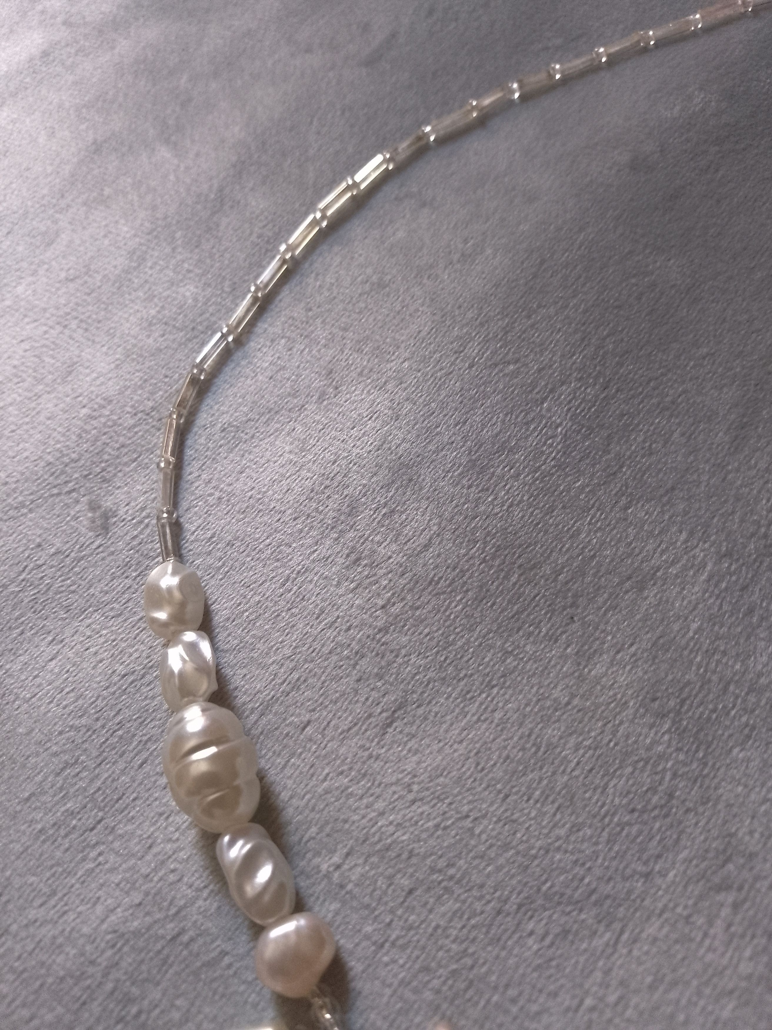 Handmade Glam necklace with pendant Natural freshwater pearls Size ONE SIZE - 6 Thumbnail