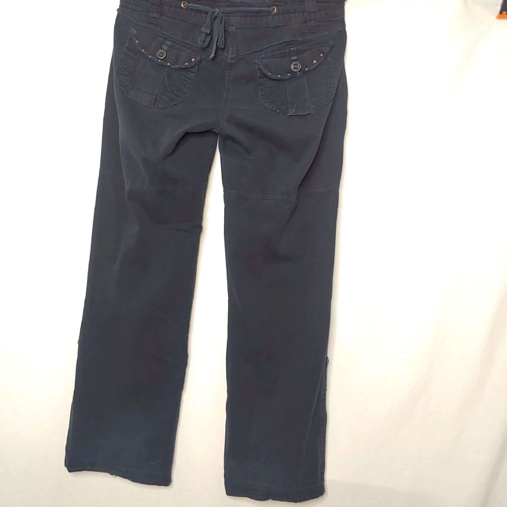 Vintage VINTAGE Arizona Jean Co Women’s Canvas Cargo Pants Y2K Distressed Blue Size 9 Size 35" - 5 Thumbnail