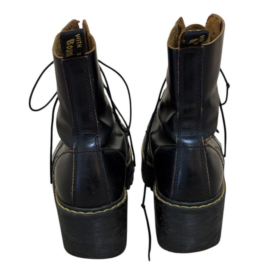 Dr. Martens Dr. Martens Boots Women 7 Black Leona Vintage Smooth Leather Size US 7 / IT 37 - 7 Thumbnail