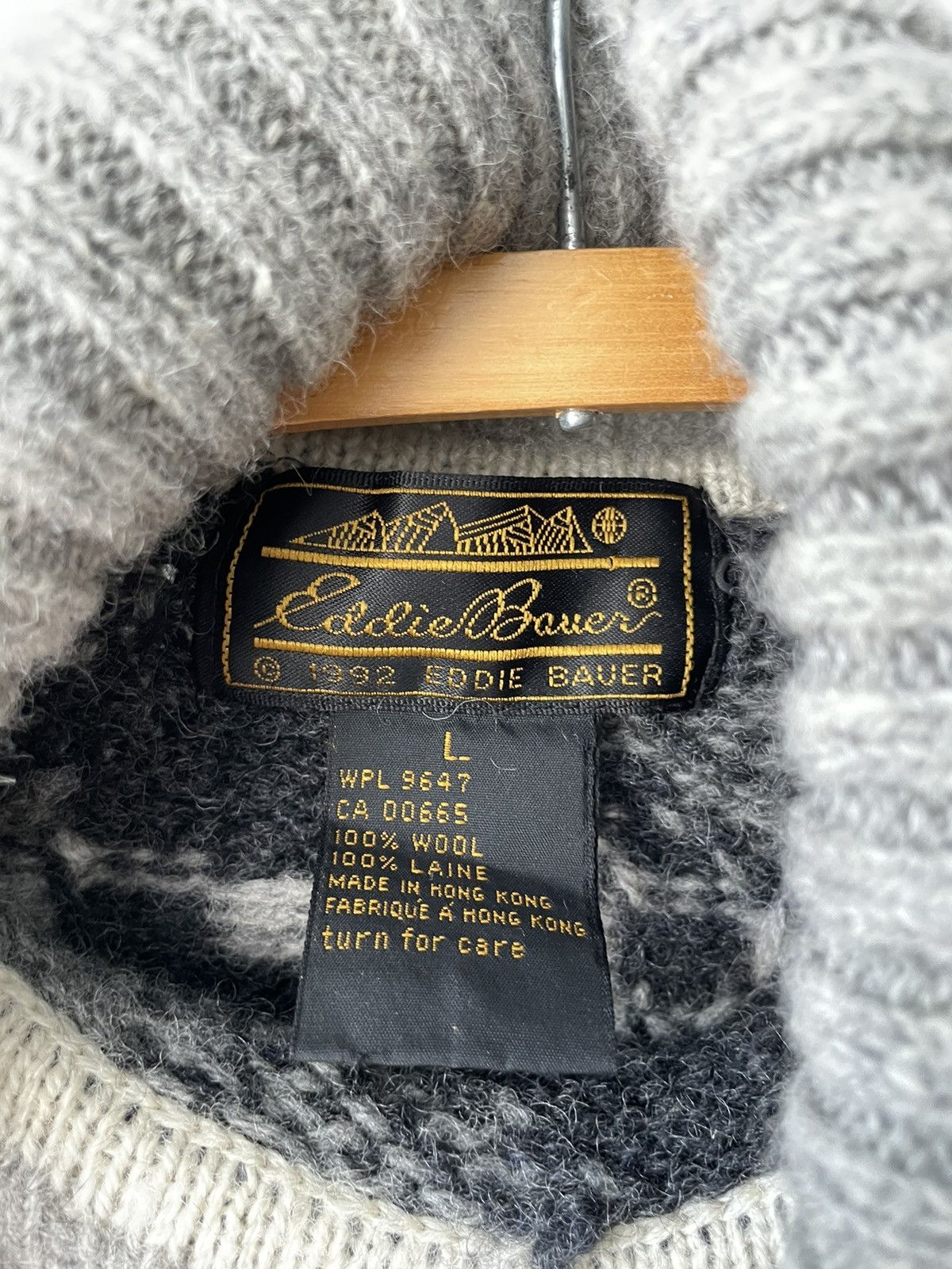 Eddie Bauer Vintage 1992 Eddie Bauer Moose Turtleneck Knit Sweater Size US L / EU 52-54 / 3 - 3 Thumbnail