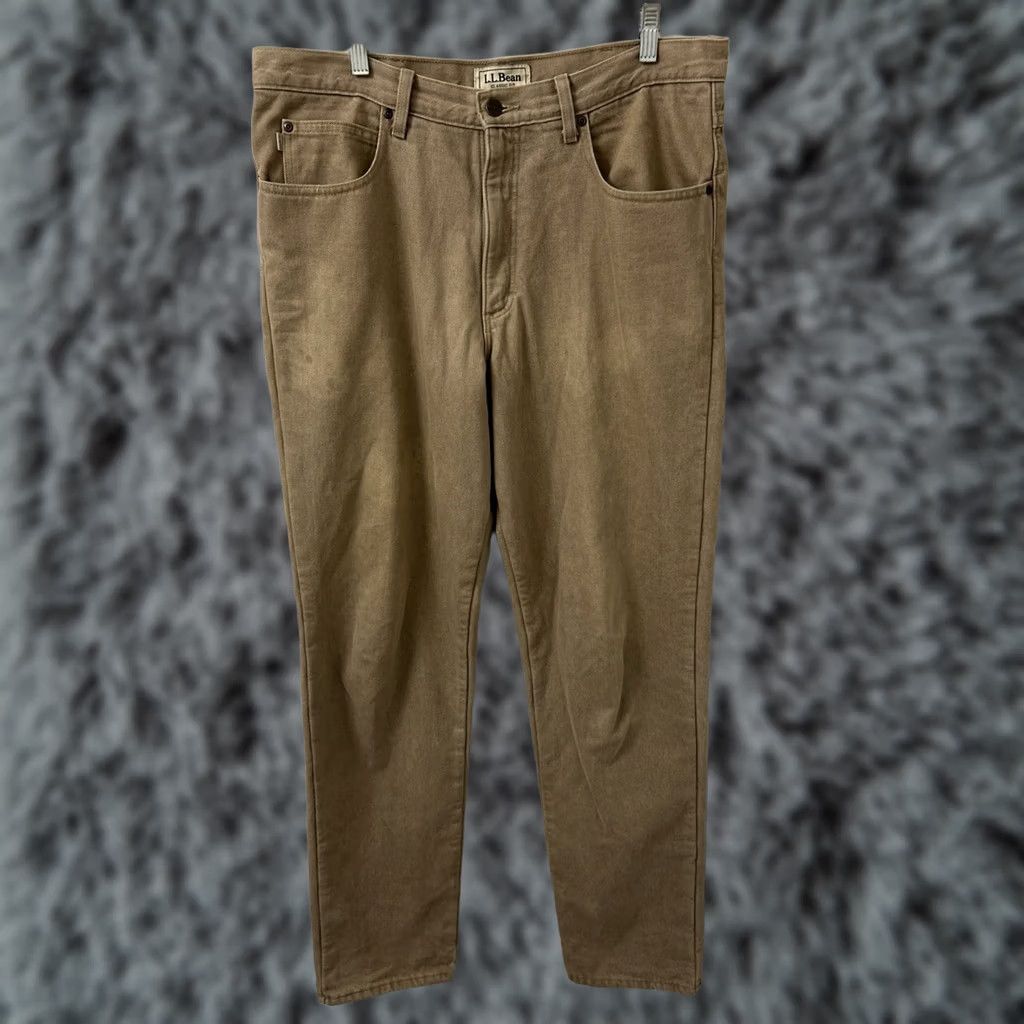 Vintage VINTAGE L.L.Bean Jeans Mens 36x36 Denim Pants Regular Straight Fleece Lined Brown 36 in YKK Men Size US 36 / EU 52 - 1 Thumbnail