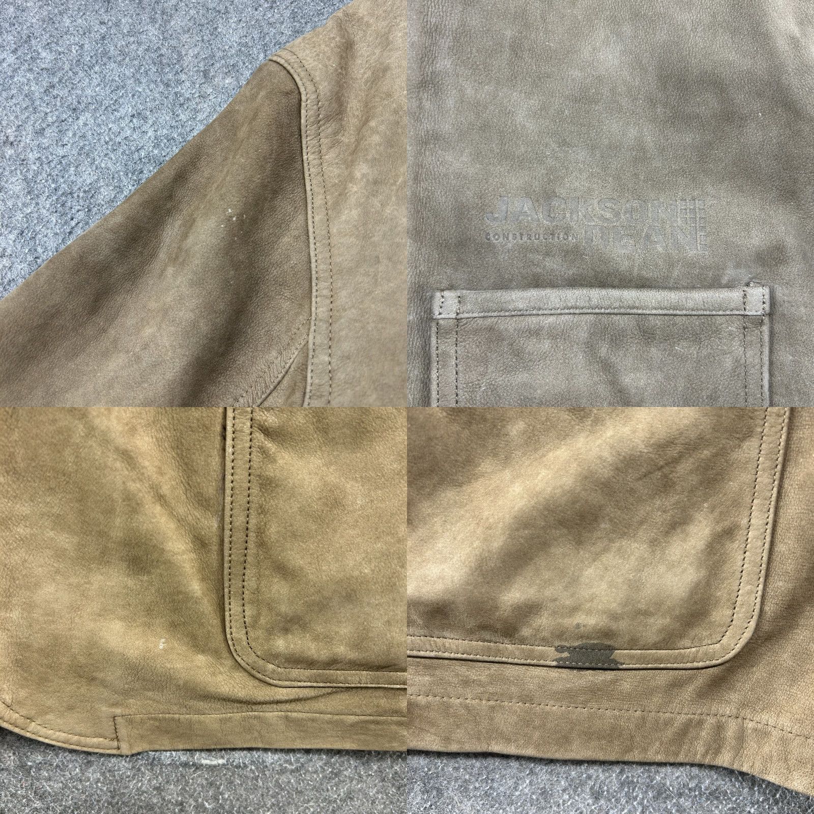 Orvis VINTAGE Orvis Blazer Jacket Men 54L Brown Leather Western Pea Coat Regular Size 54 Mens Brown Size 54R - 8 Thumbnail