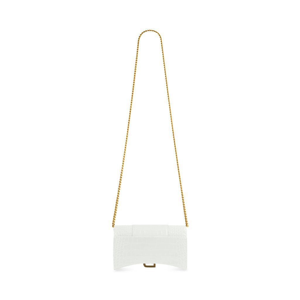 Balenciaga o1tr1nto0126 Size: OS / Hourglass Wallet On Chain in White Size ONE SIZE - 3 Thumbnail