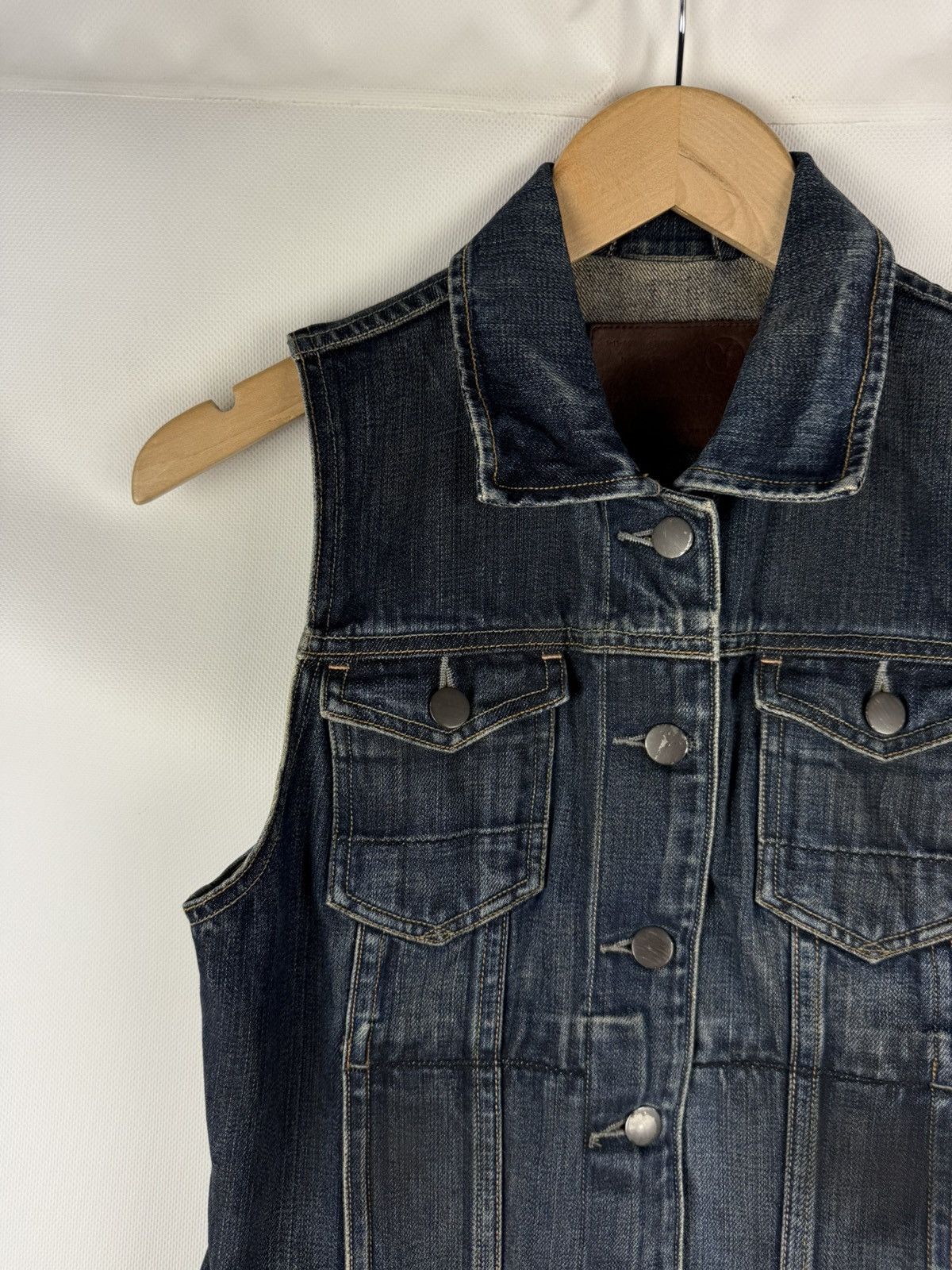 Allsaints × Japanese Brand Allsaints Ladies Easy Trucker Selvedge Denim Gilet Vest Size M / US 6-8 / IT 42-44 - 4 Thumbnail