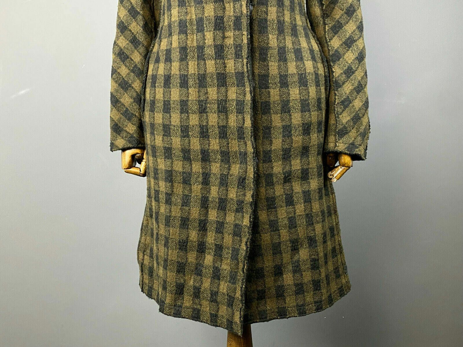 Oscar De La Renta Oska Check Boiled Wool Snap Coat Jacket Size 2 Size XS / US 0-2 / IT 36-38 - 3 Thumbnail