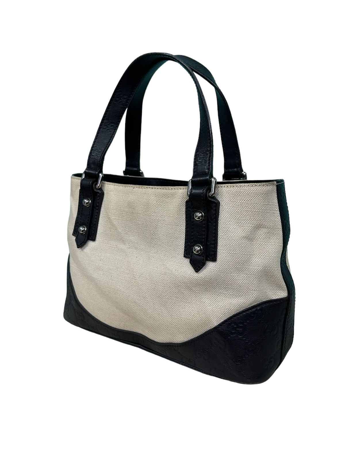 Gucci AUTHENTIC GUCCI CANVAS LEATHER HANDBAG Size ONE SIZE - 7 Thumbnail