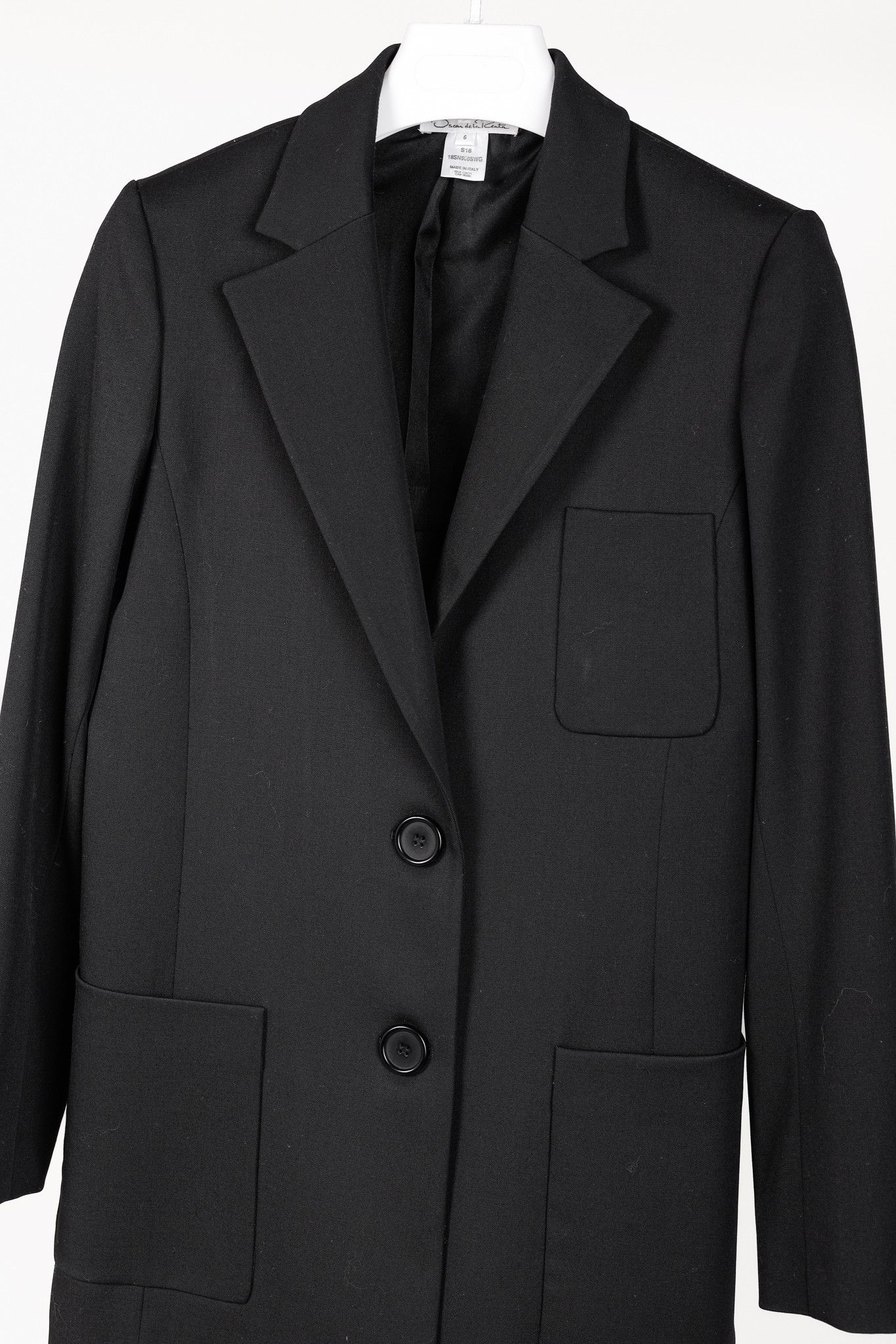 Oscar De La Renta Oscar de la Renta SS18 Runway Black Wool-Blend Blazer Size M / US 6-8 / IT 42-44 - 3 Thumbnail