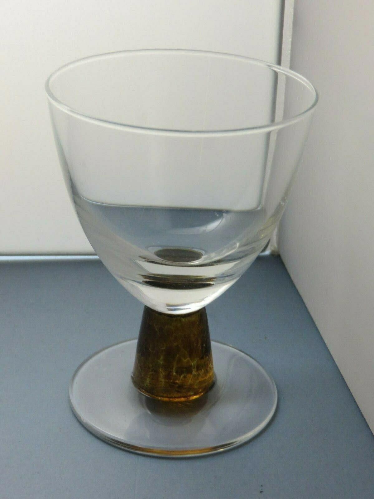 The Unbranded Brand 6 x Amber Stem Clear Bowl Wine/Water Goblets Glasses 5 1/8" Size ONE SIZE - 3 Thumbnail